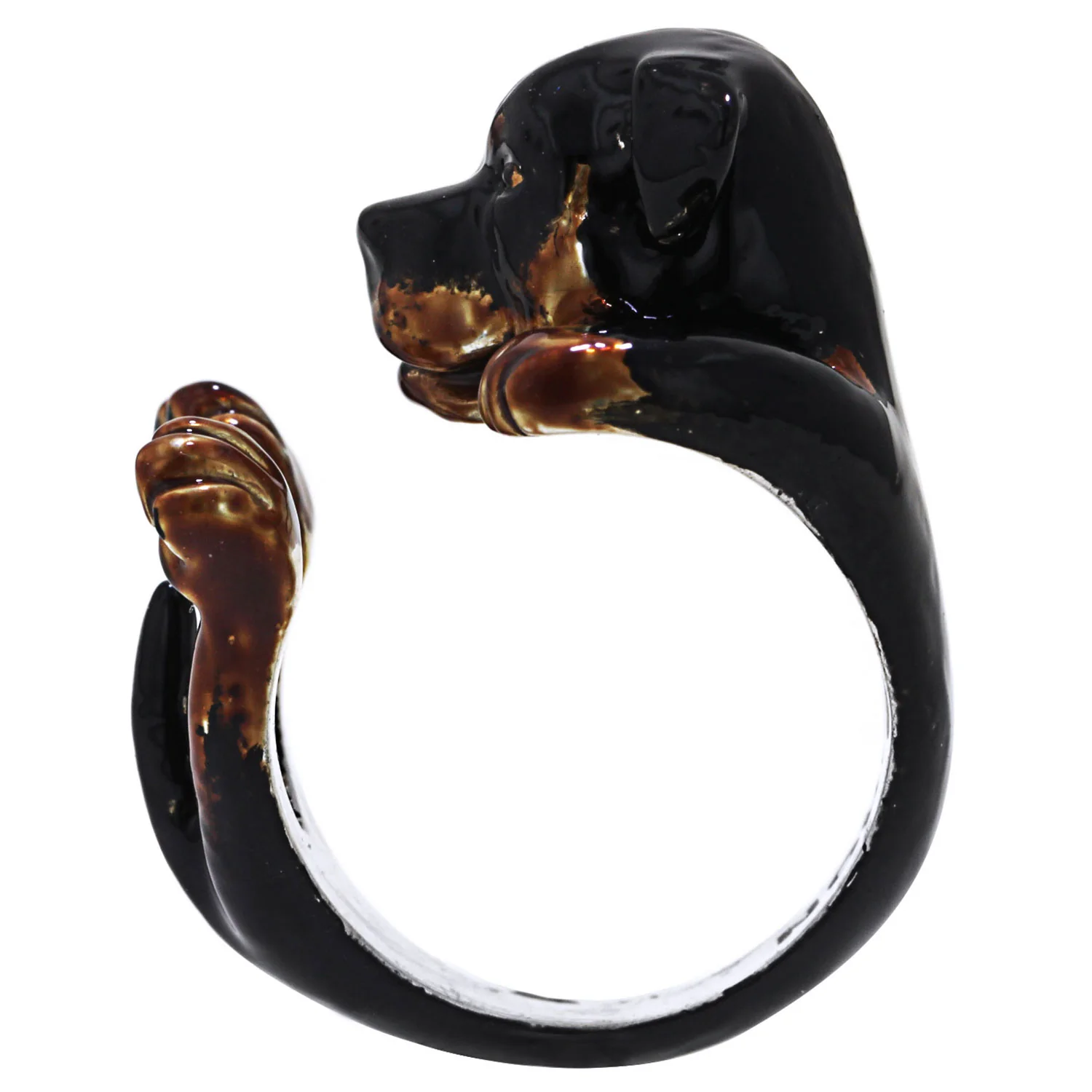 Dog Fever Enamel Rottweiler Hug Ring - Image 2