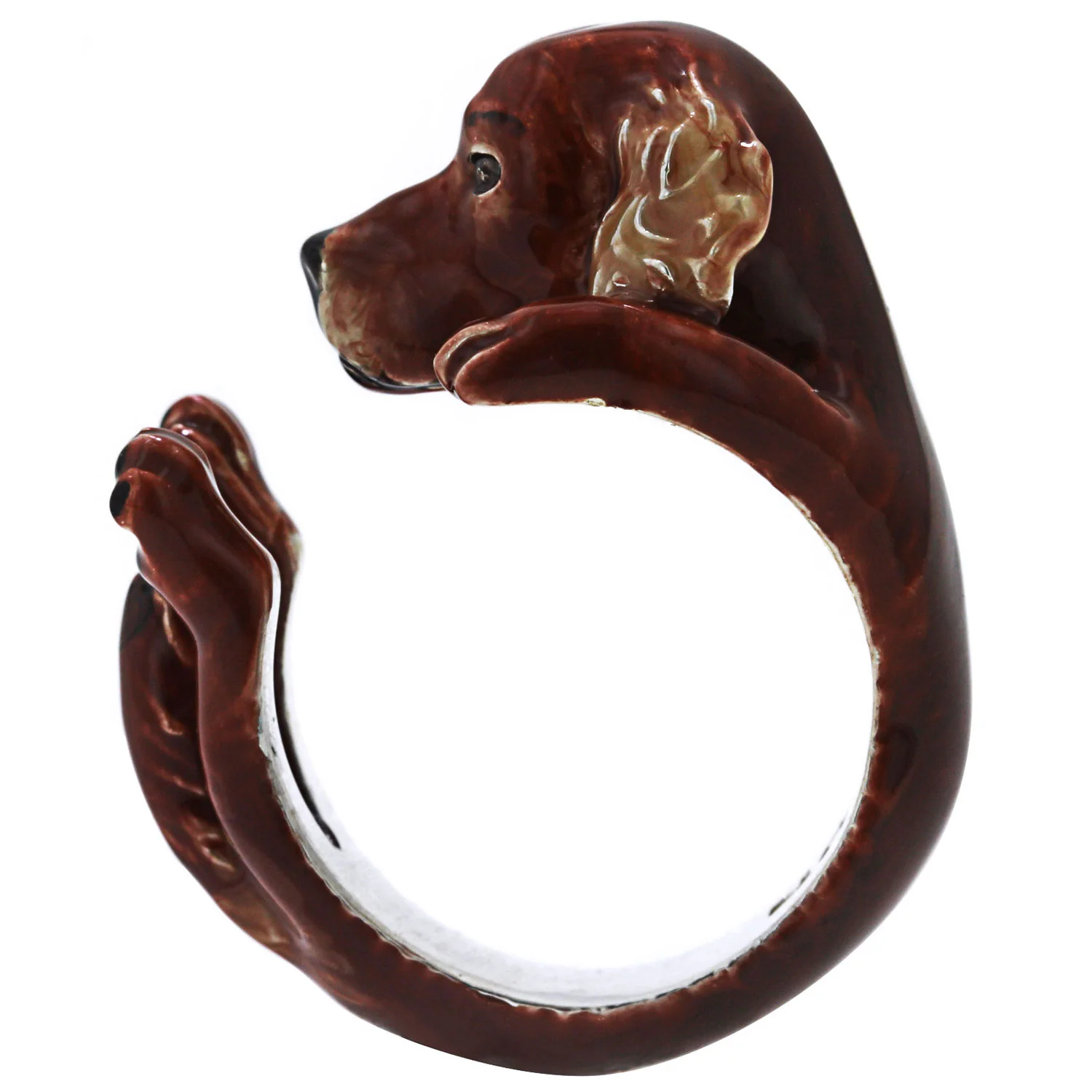 Dog Fever Enamel Setter Hug Ring - Image 2