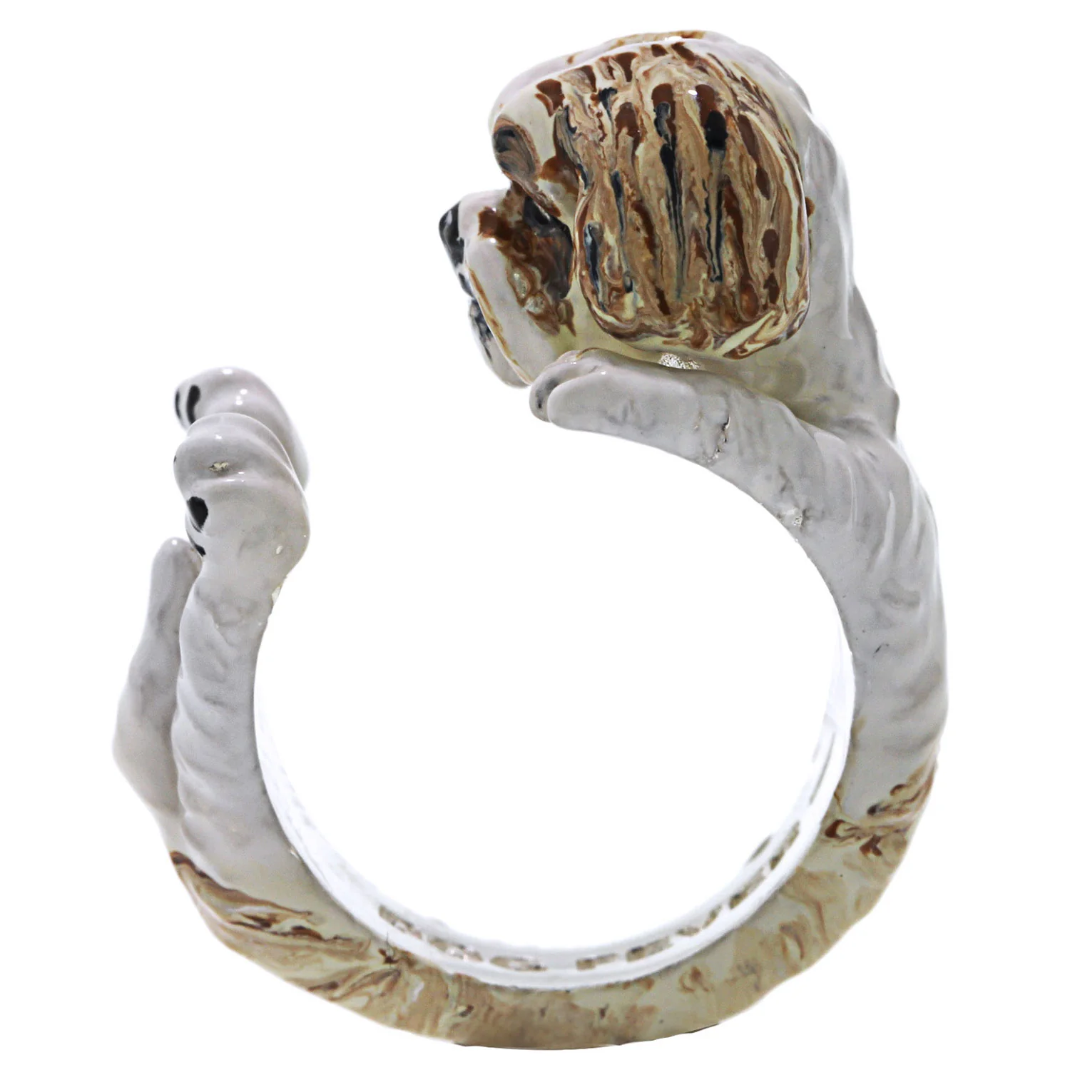 Dog Fever Enamel Shih Tzu Hug Ring - Image 2