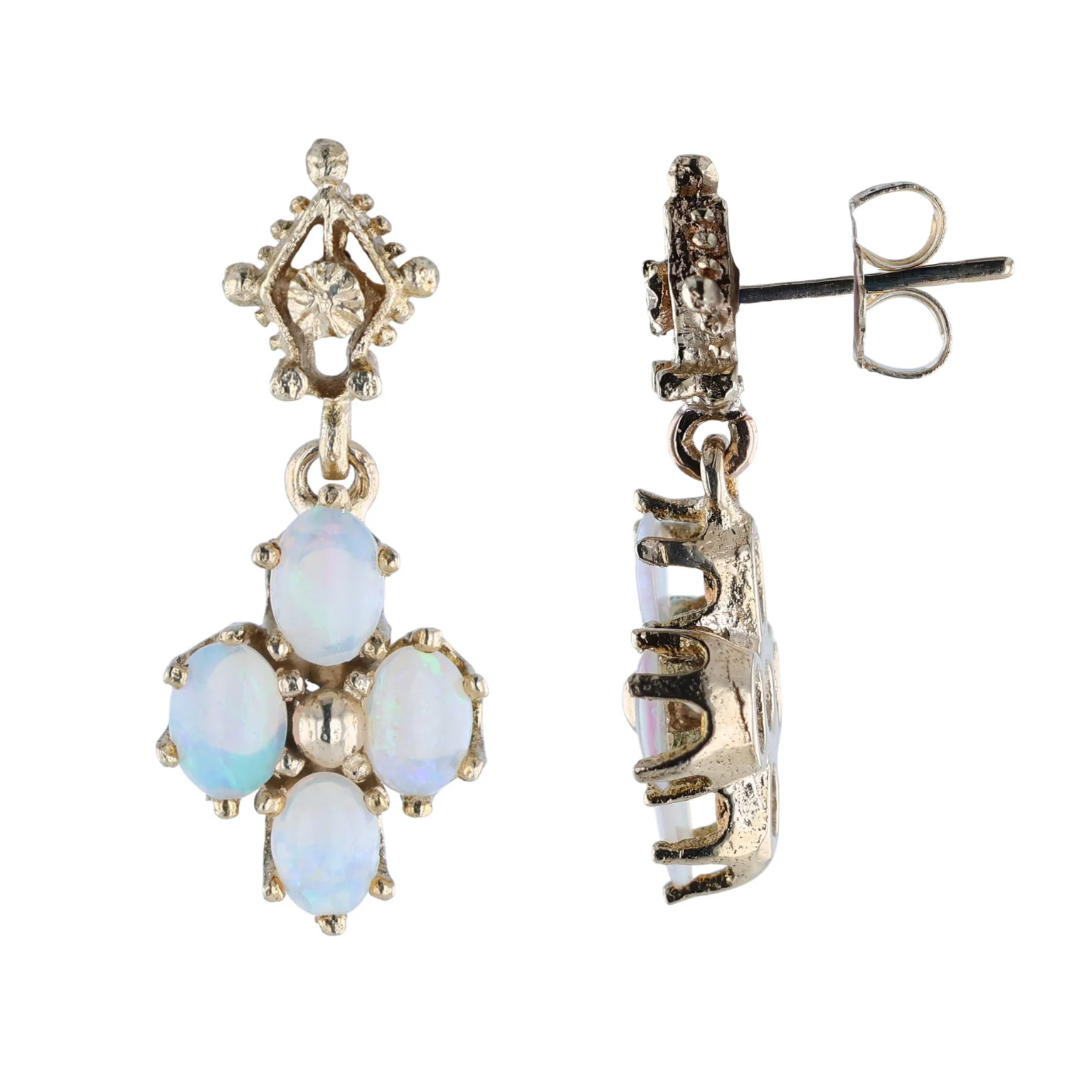 Estate 12K Opal Dangle Earrings - Image 2