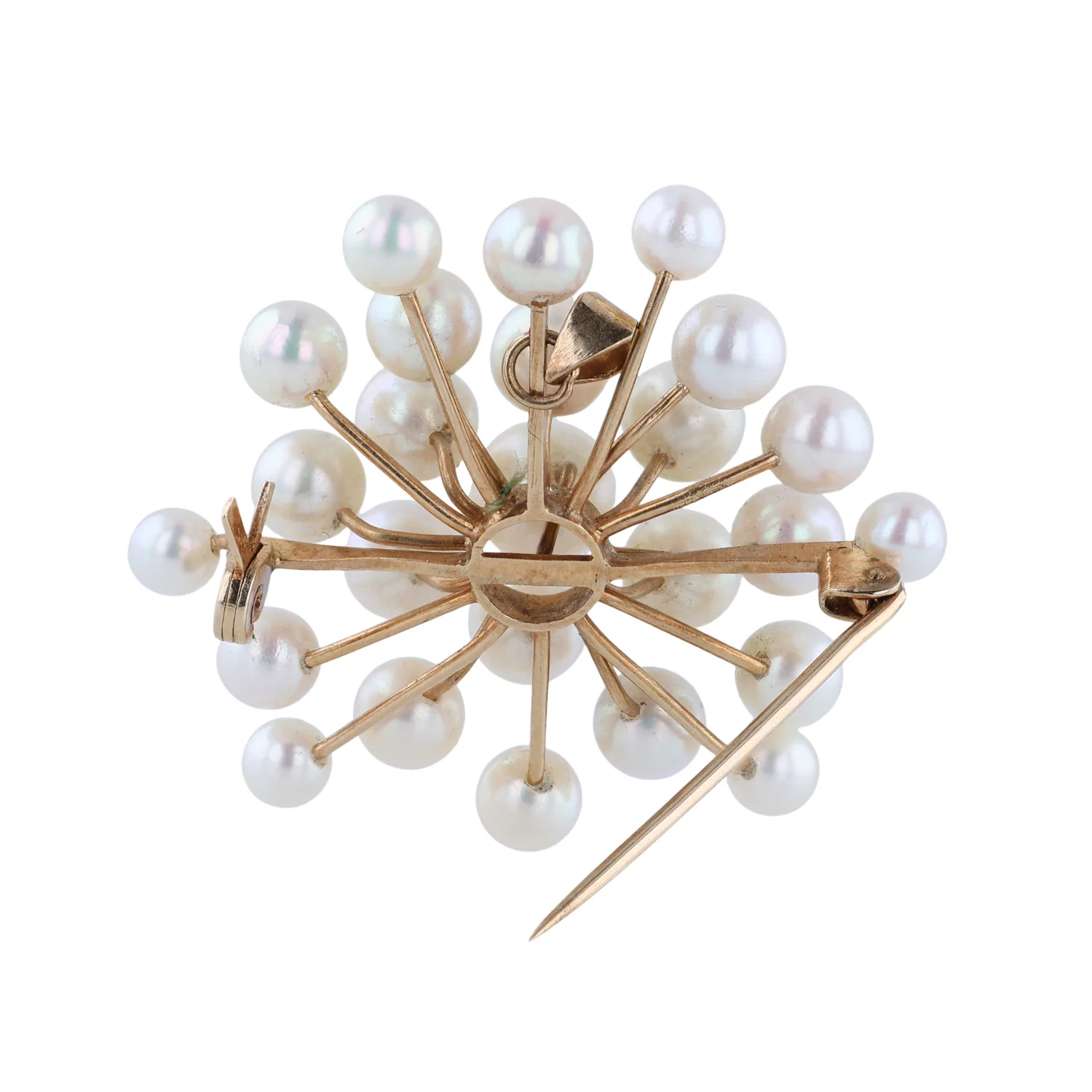 Estate 14K Pearl Brooch Pin and Pendant - Image 2