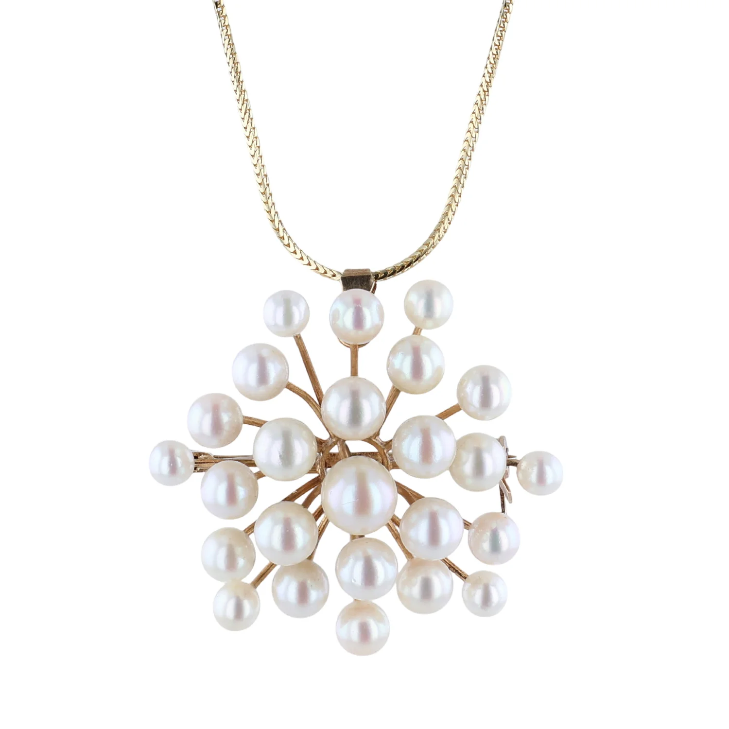 Estate 14K Pearl Brooch Pin and Pendant - Image 3