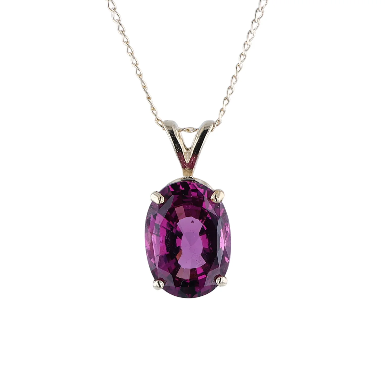 Estate 14K Rhodolite Garnet Pendant with Chain - Image 2