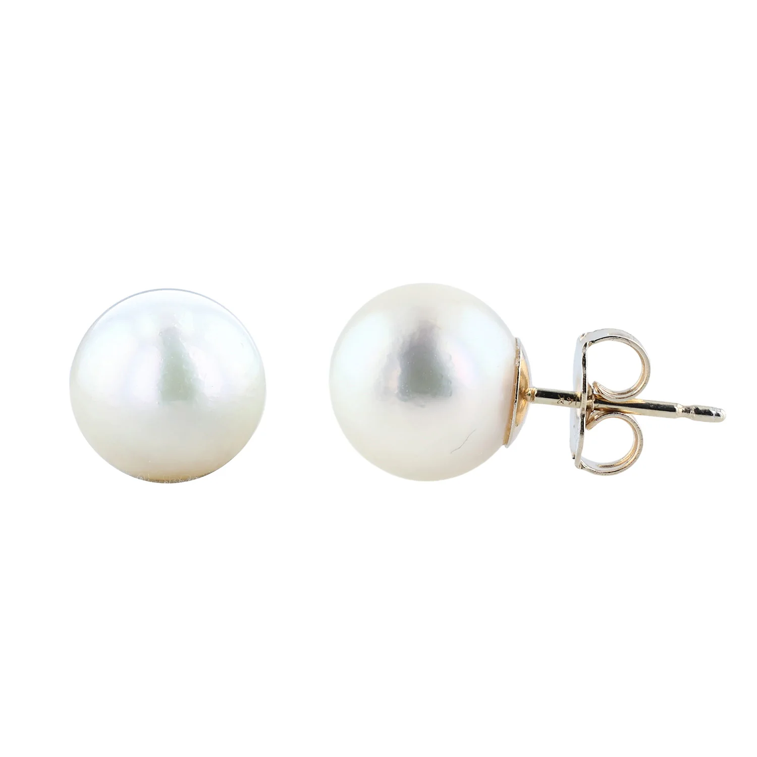 Estate 14K Yellow Gold Pearl Stud Earrings - Image 2
