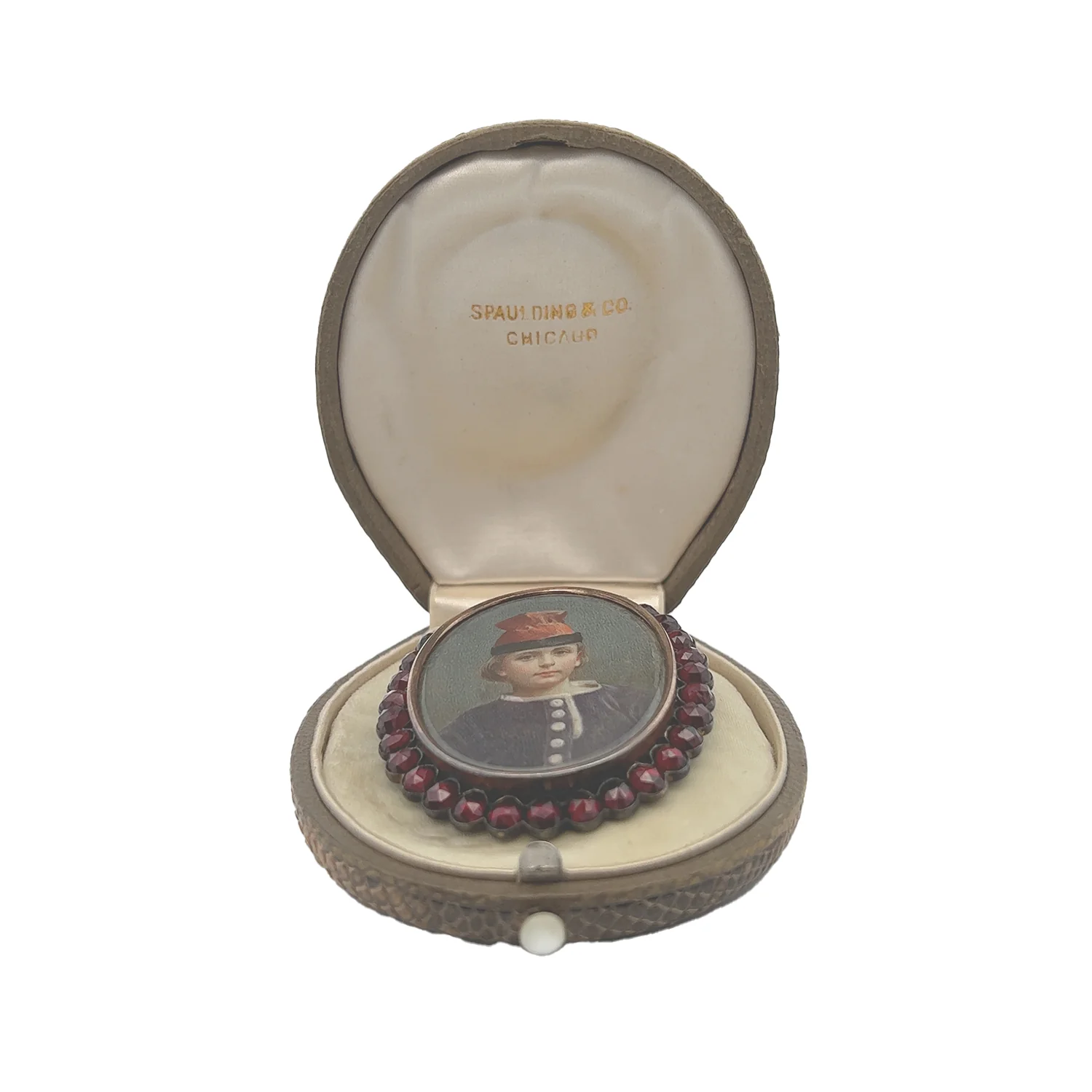 Estate 14K Yellow Gold Vintage Portrait Brooch Circa 1852 - Image 4