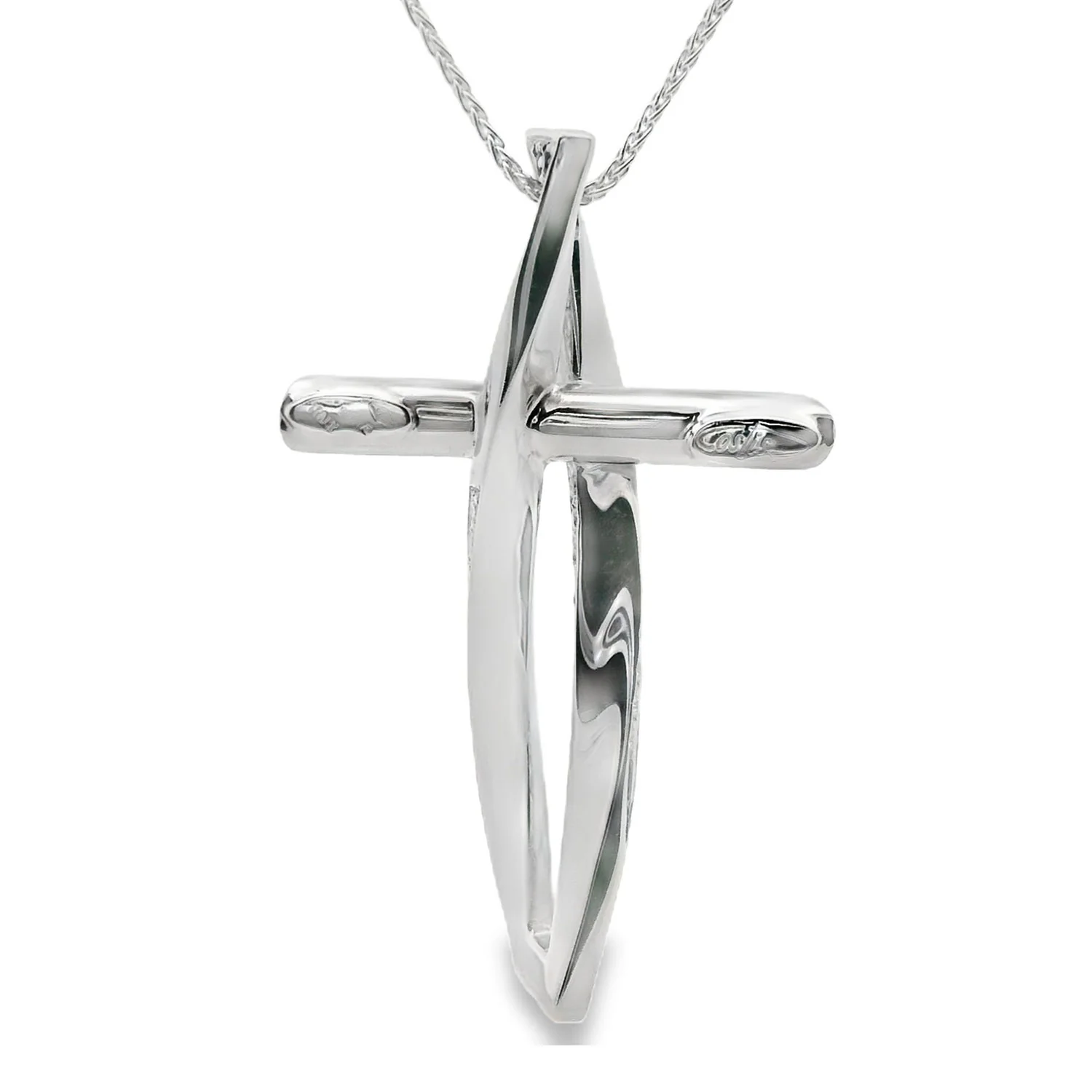 Estate 18K Costis 1.56 CTW Sapphire and 1.11 CTW Diamond Cross Necklace - Image 2