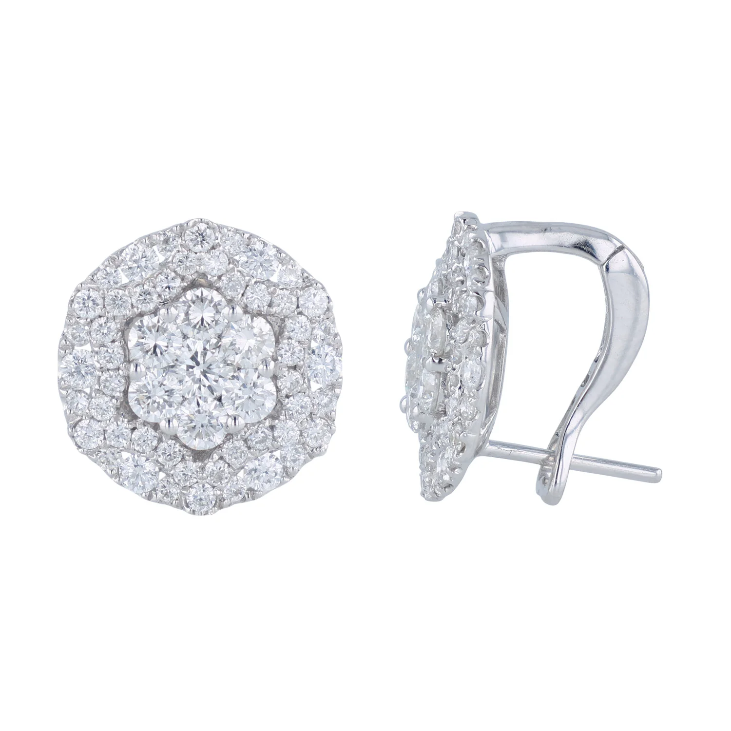 Estate 18K Diamond Earrings - Image 2