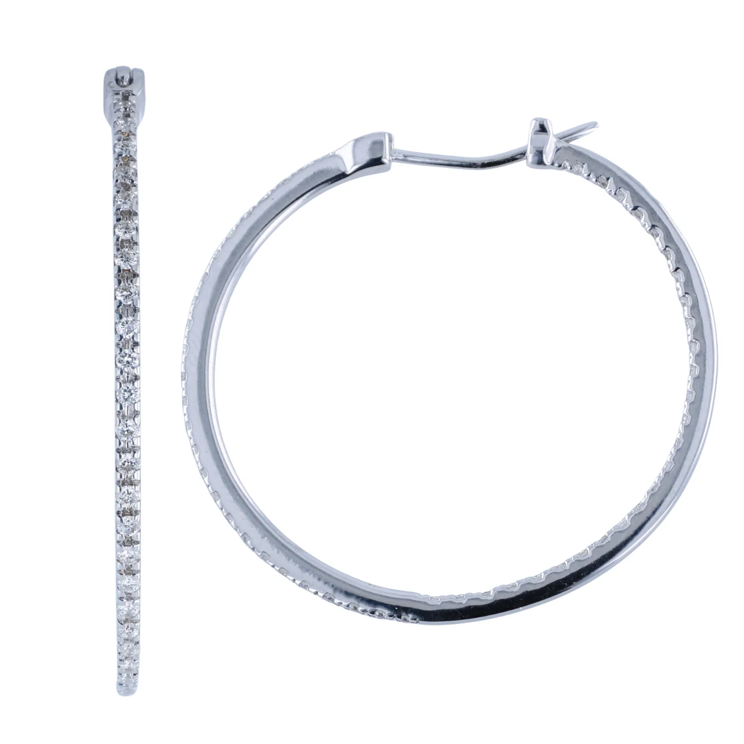 Estate 18K Diamond Hoops