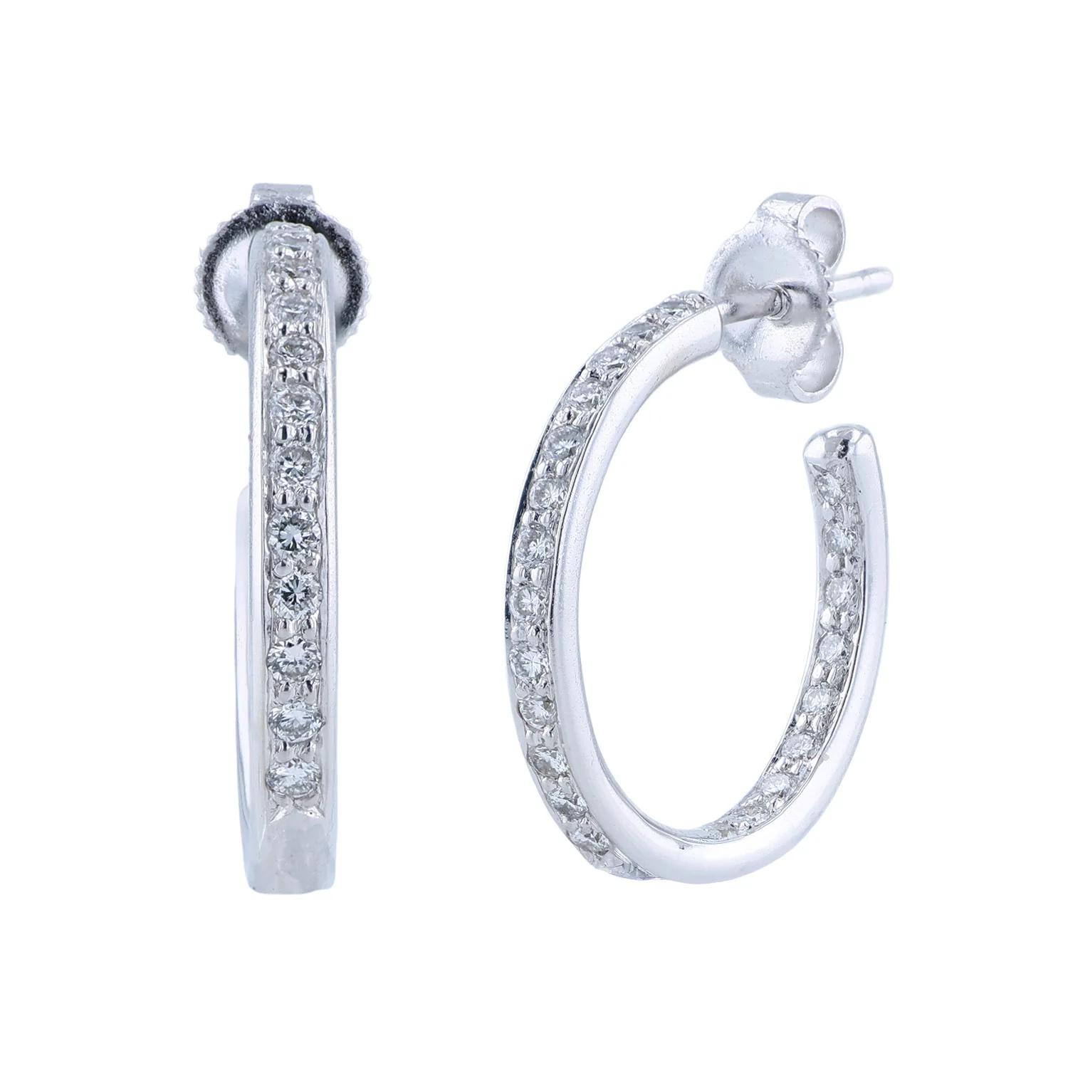 Estate 18K Honora Diamond Hoops - Image 2