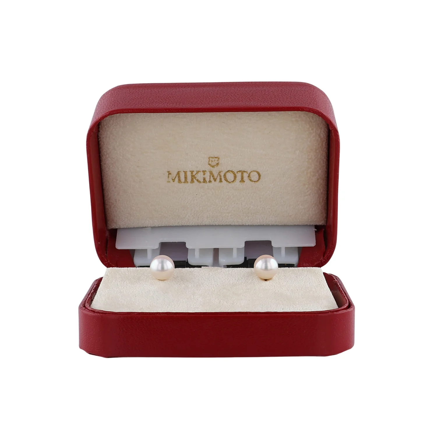 Estate 18K Mikimoto 7.4mm - 7.5mm Pearl Stud Earrings - Image 3