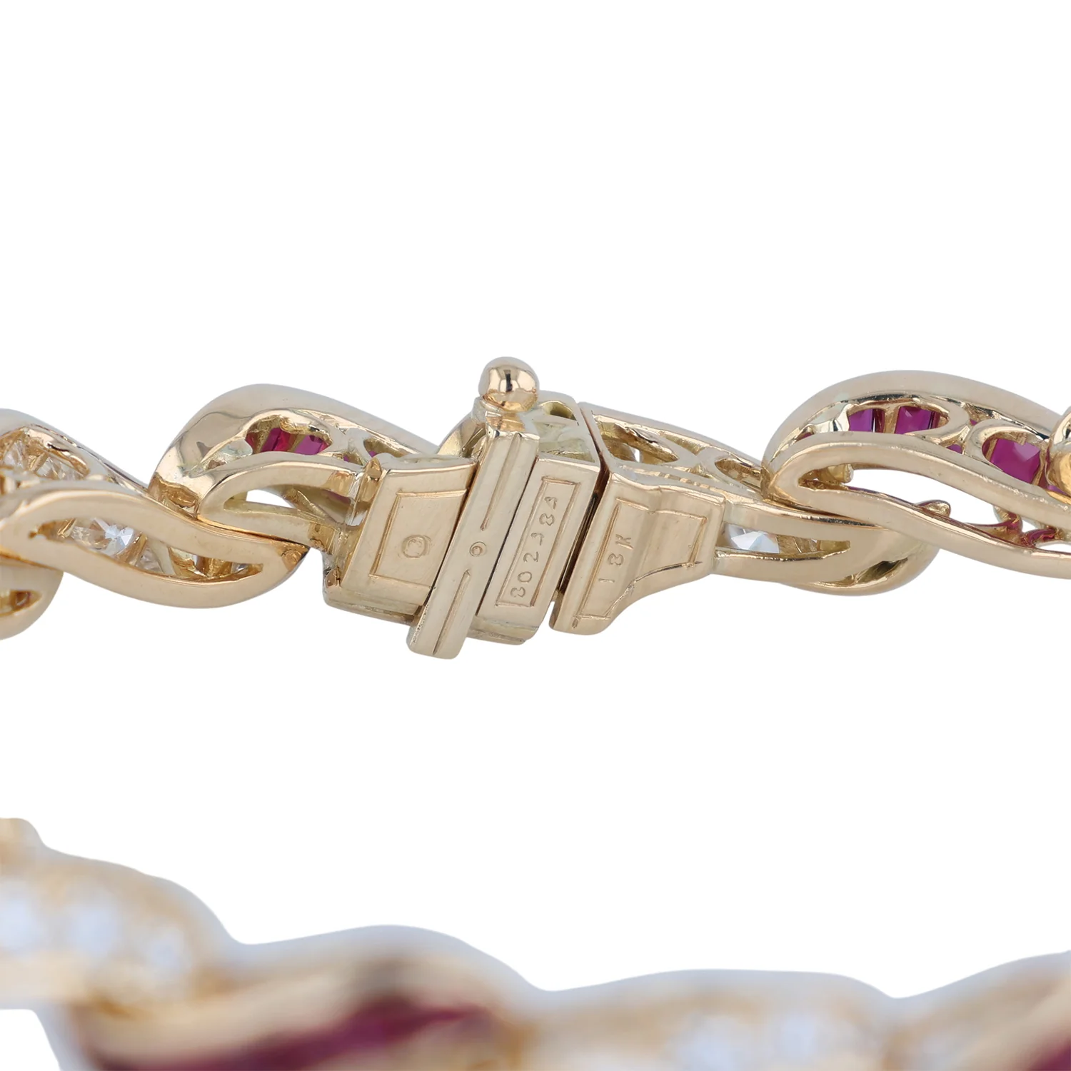Estate 18K Oscar Heyman Ruby and Diamond Bracelet - Image 2