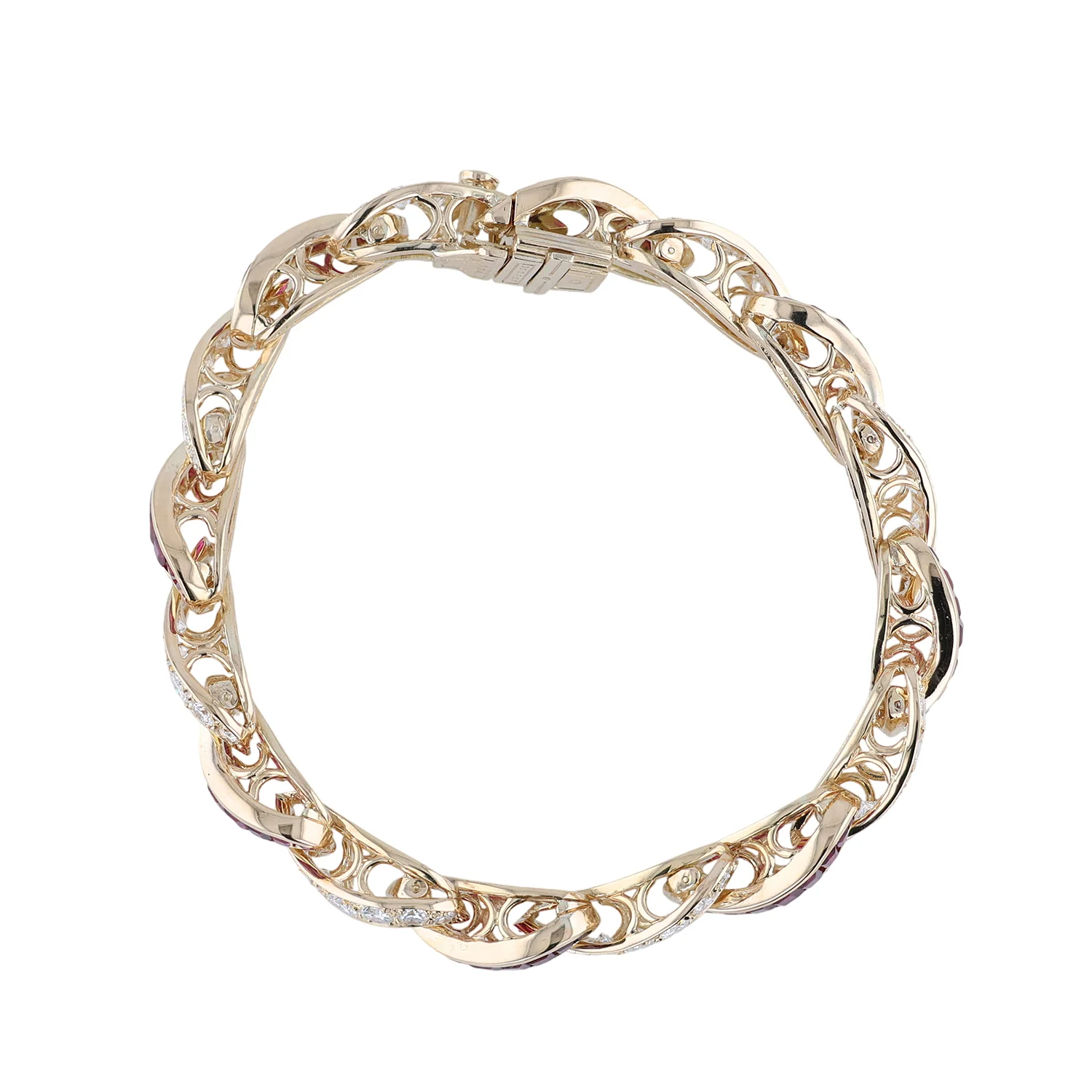 Estate 18K Oscar Heyman Ruby and Diamond Bracelet - Image 3