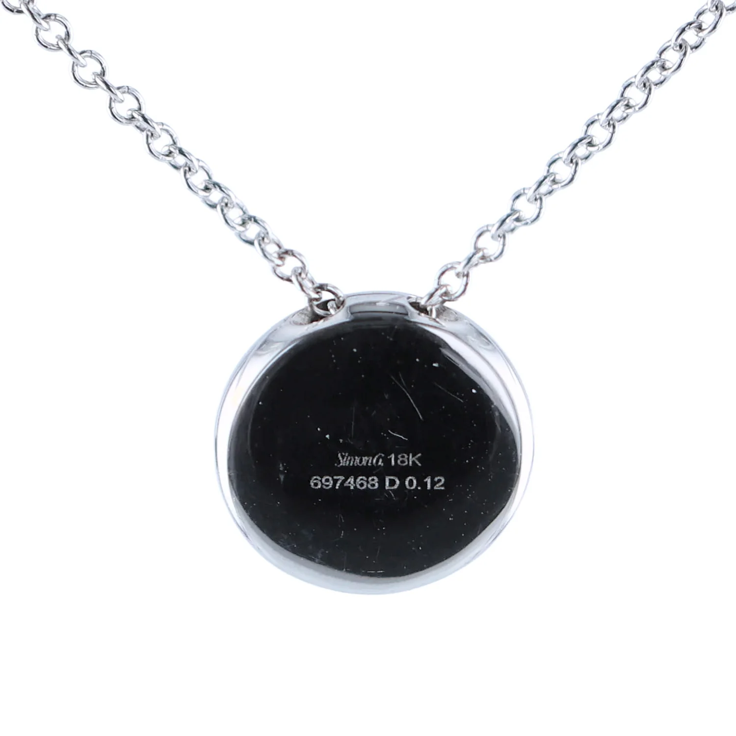 Estate 18K Simon G. Diamond Enamel Pendant with Chain - Image 3
