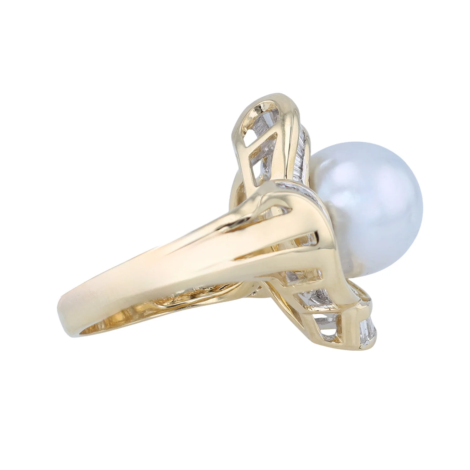 Estate 18K South Sea Pearl and Diamond Ring - Image 2
