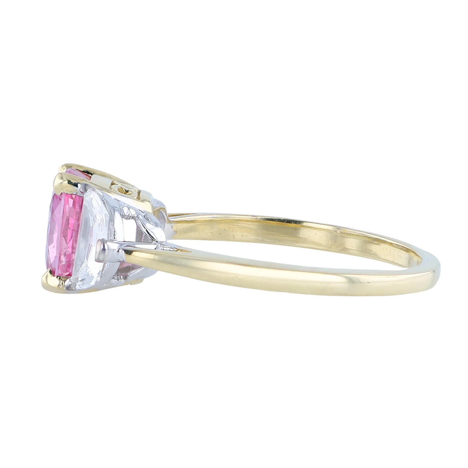 Estate 18K Two-Tone Pink Sapphire and Diamond Ring - Image 2