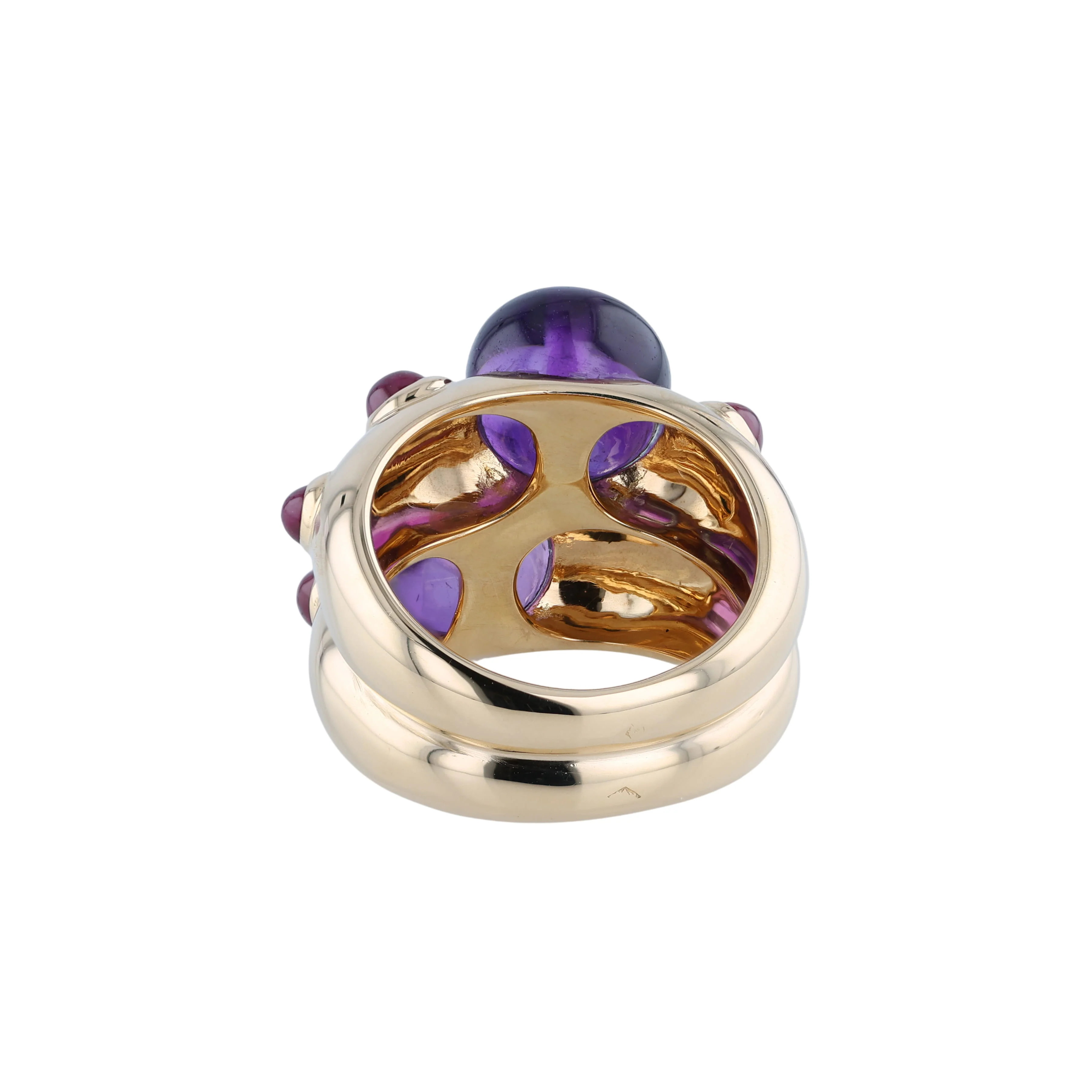 Estate 18K Fred of Paris Amethyst & Ruby Ring - Image 4