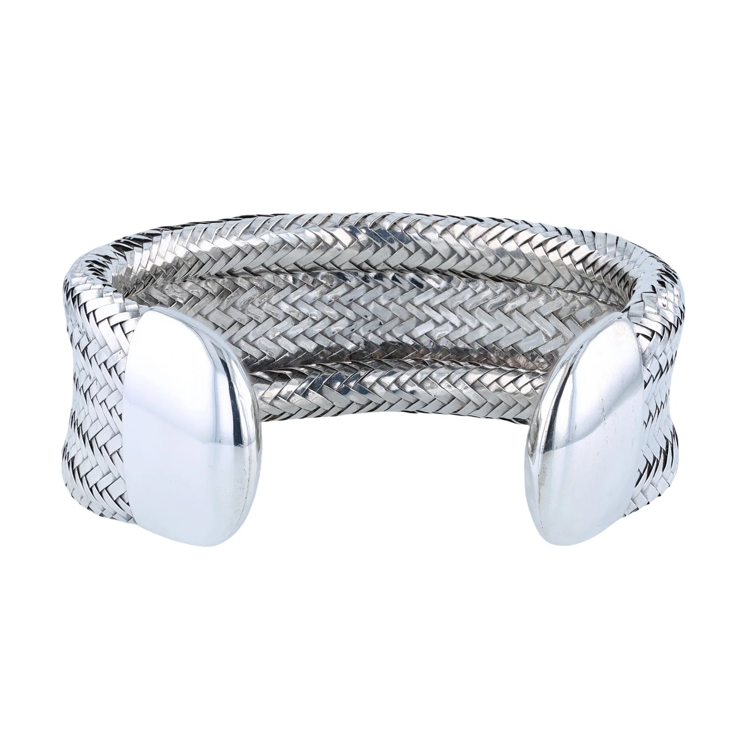 Estate Angela Cummings Sterling Silver Woven Cuff Bracelet - Image 3