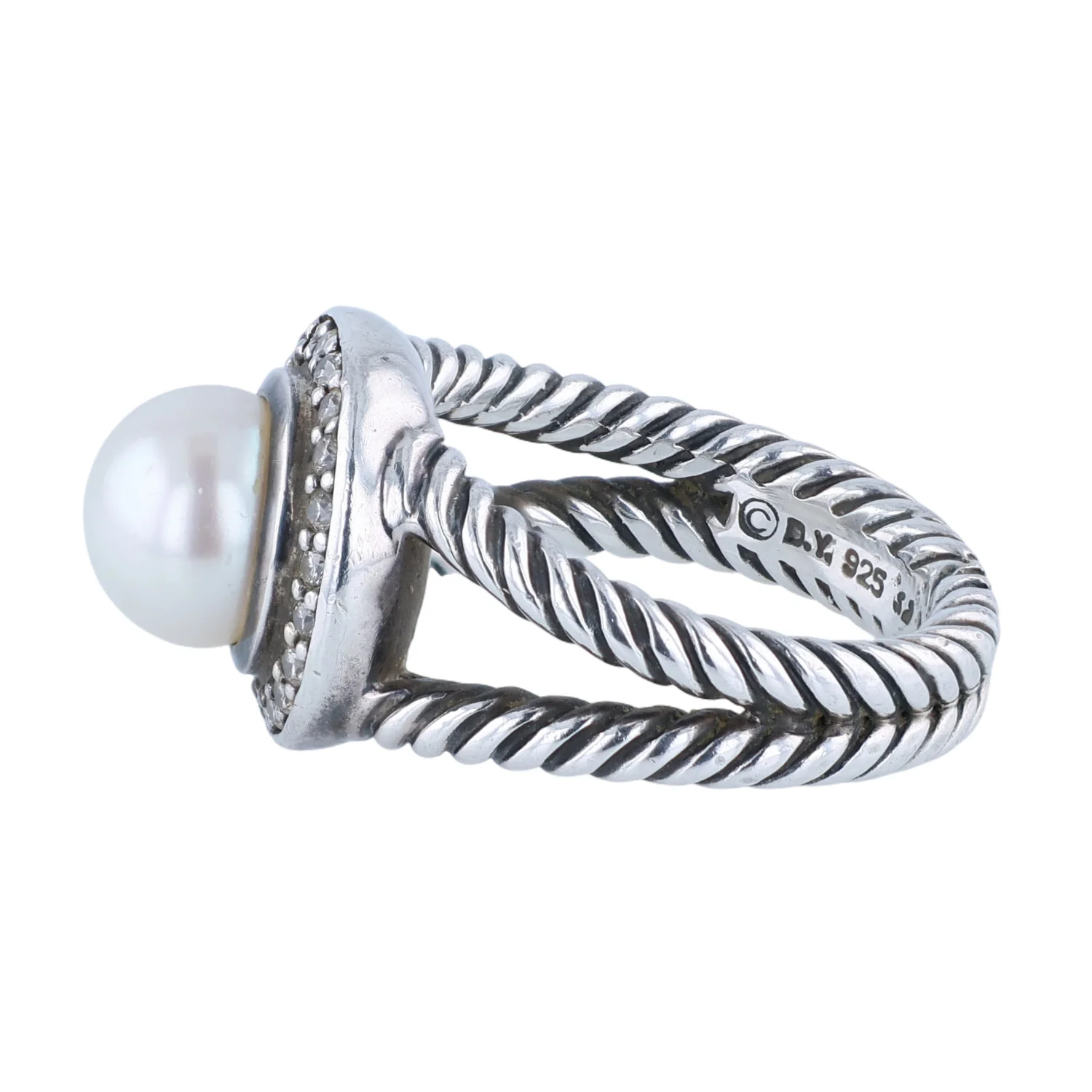 Estate David Yurman Pearl and Diamond Cerise Ring - Image 2