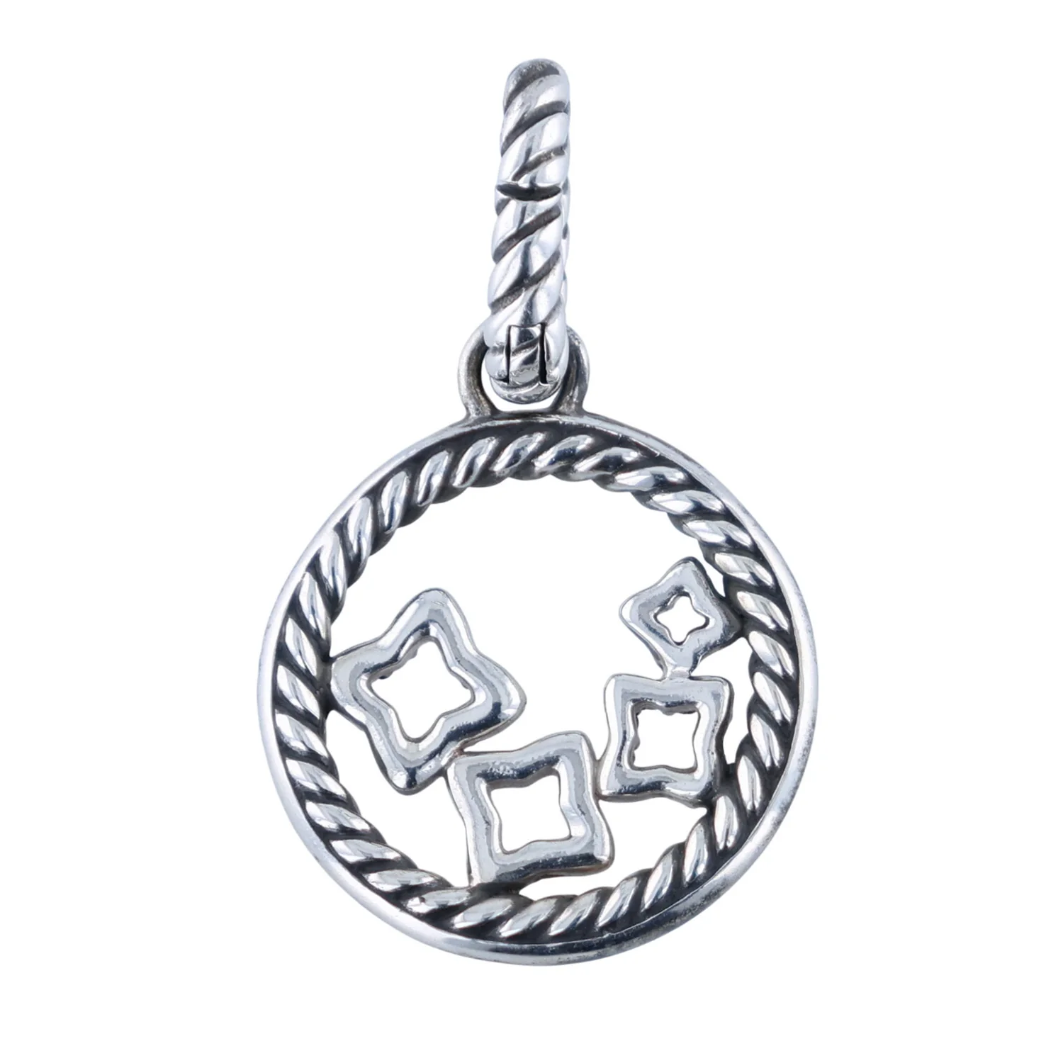 Estate David Yurman Small Diamond Quatrefoil Charm Pendant - Image 2