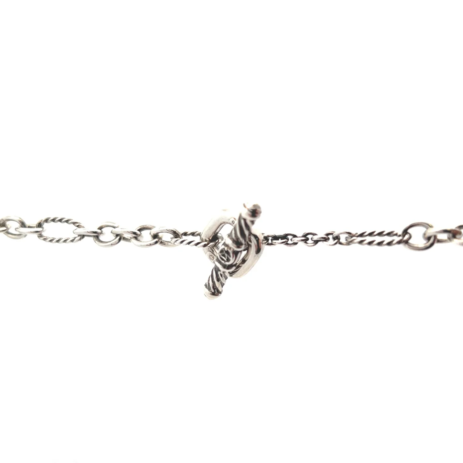 Estate Sterling Silver & 18K David Yurman Rose Quartz Necklace - Image 3