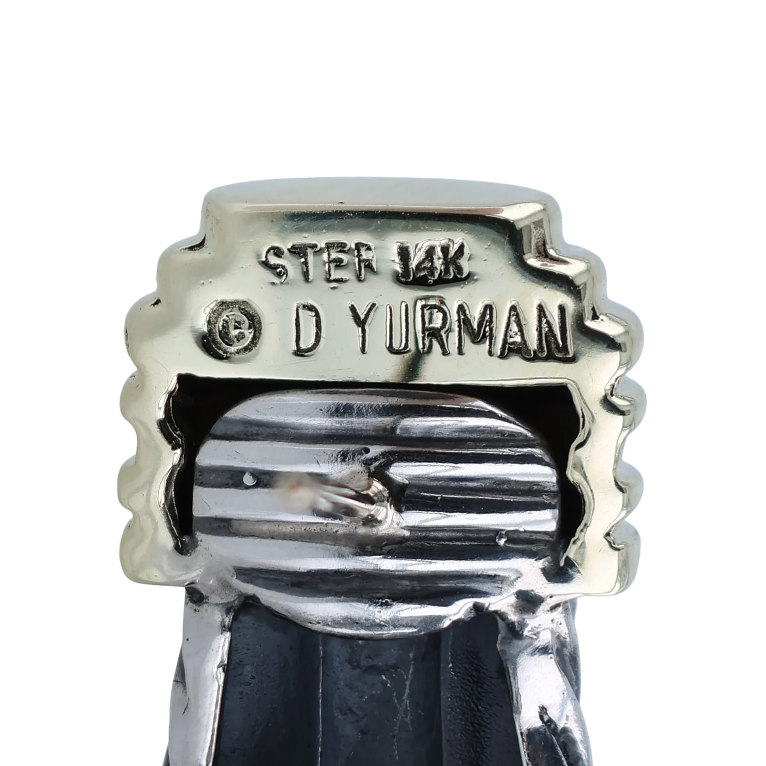 Estate David Yurman Sterling Silver and 14K Triple Cable Earrings - Image 4