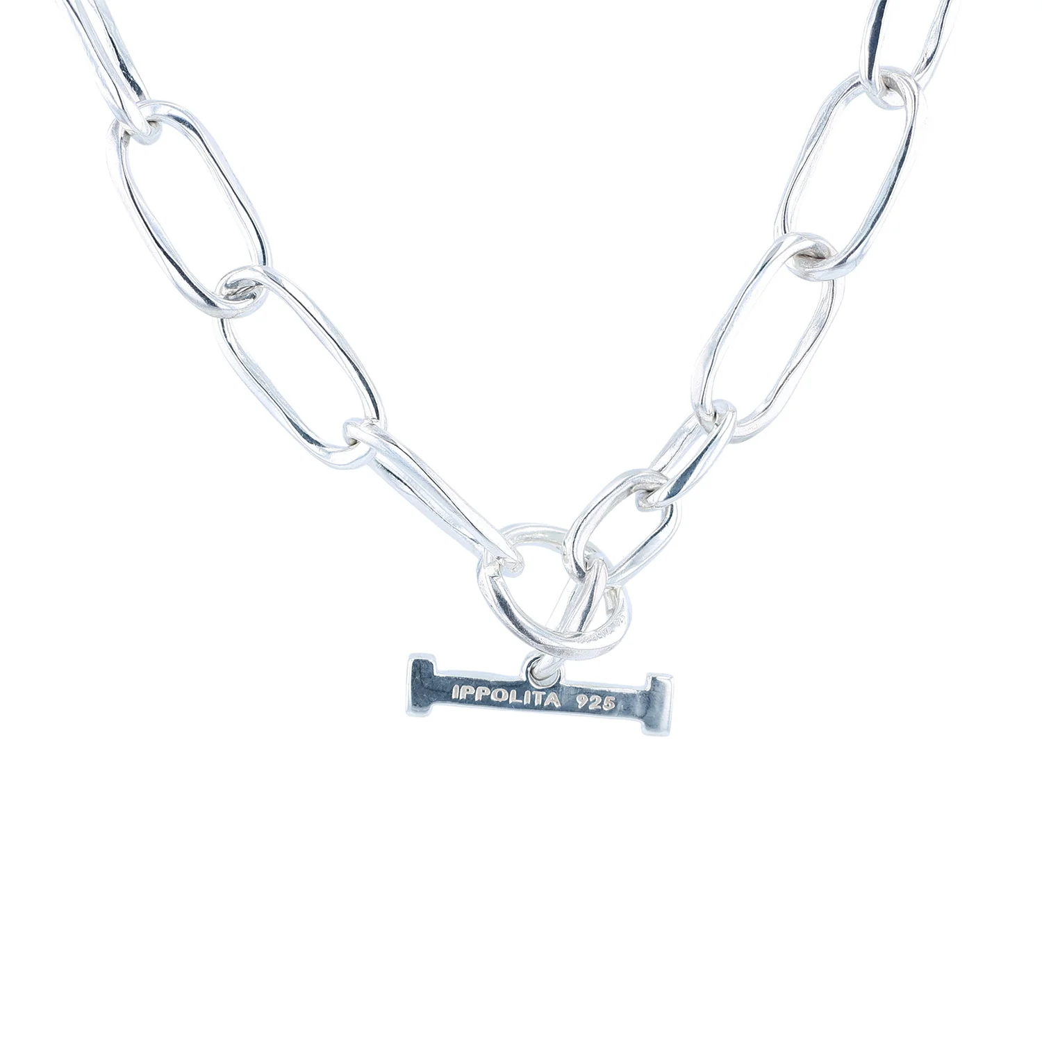 Estate Ippolita Sterling Silver Classico Faceted Oval Link Necklace - Image 2