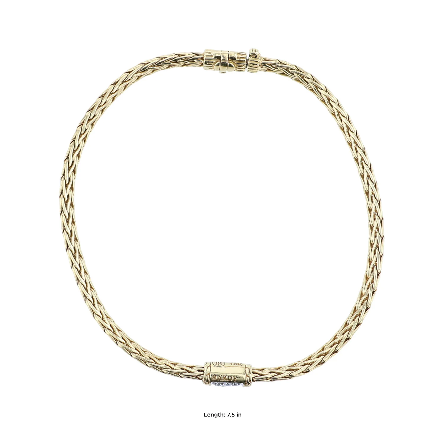 Estate John Hardy 18K 0.15 CTW Diamond Pave Icon Bracelet - Image 4