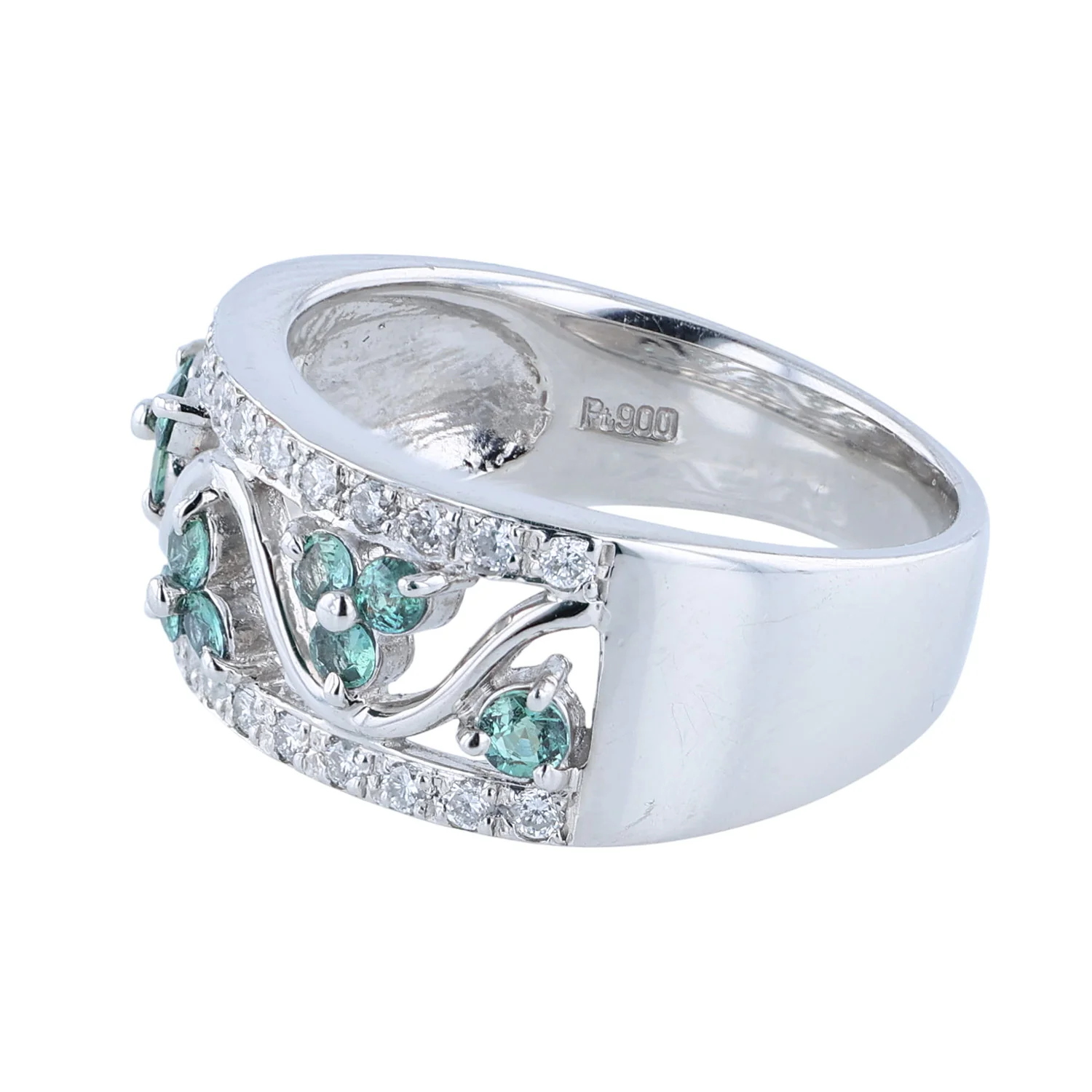 Estate Platinum Alexandrite and Diamond Ring - Image 2