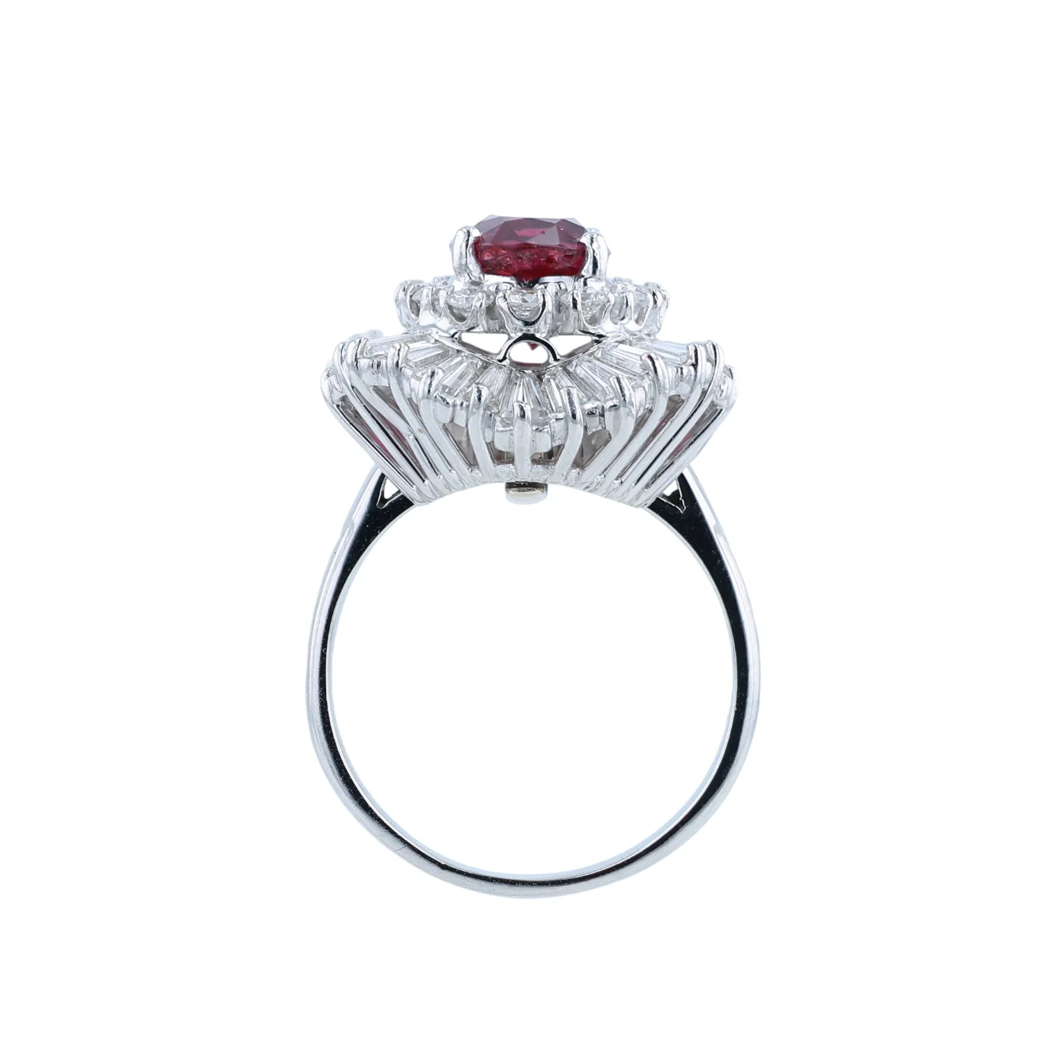 Estate Platinum Ruby 2.95ct (No Heat) GIA and Diamond Convertible Ring-Dant - Image 3
