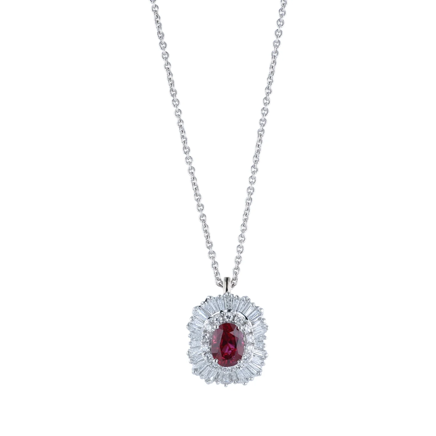 Estate Platinum Ruby 2.95ct (No Heat) GIA and Diamond Convertible Ring-Dant - Image 4