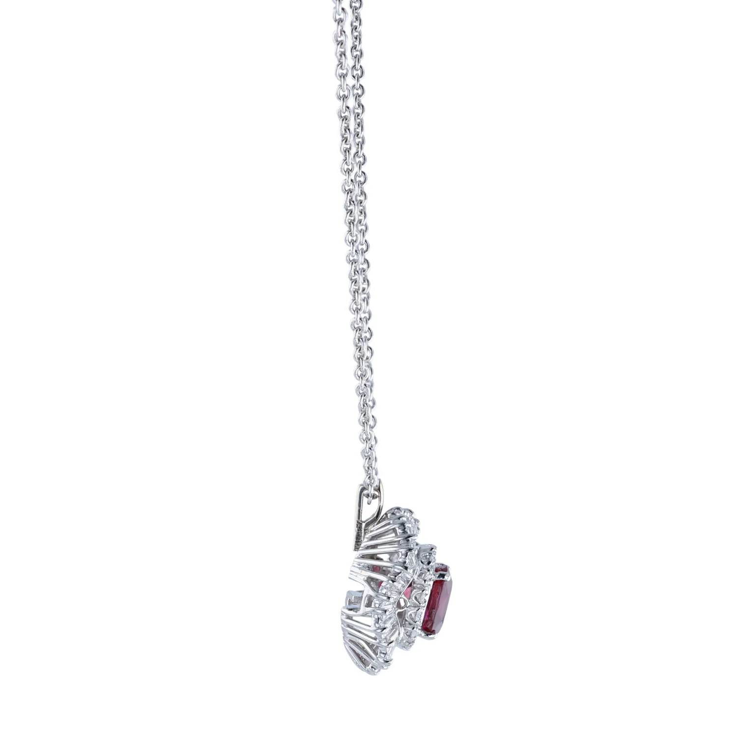 Estate Platinum Ruby 2.95ct (No Heat) GIA and Diamond Convertible Ring-Dant - Image 5