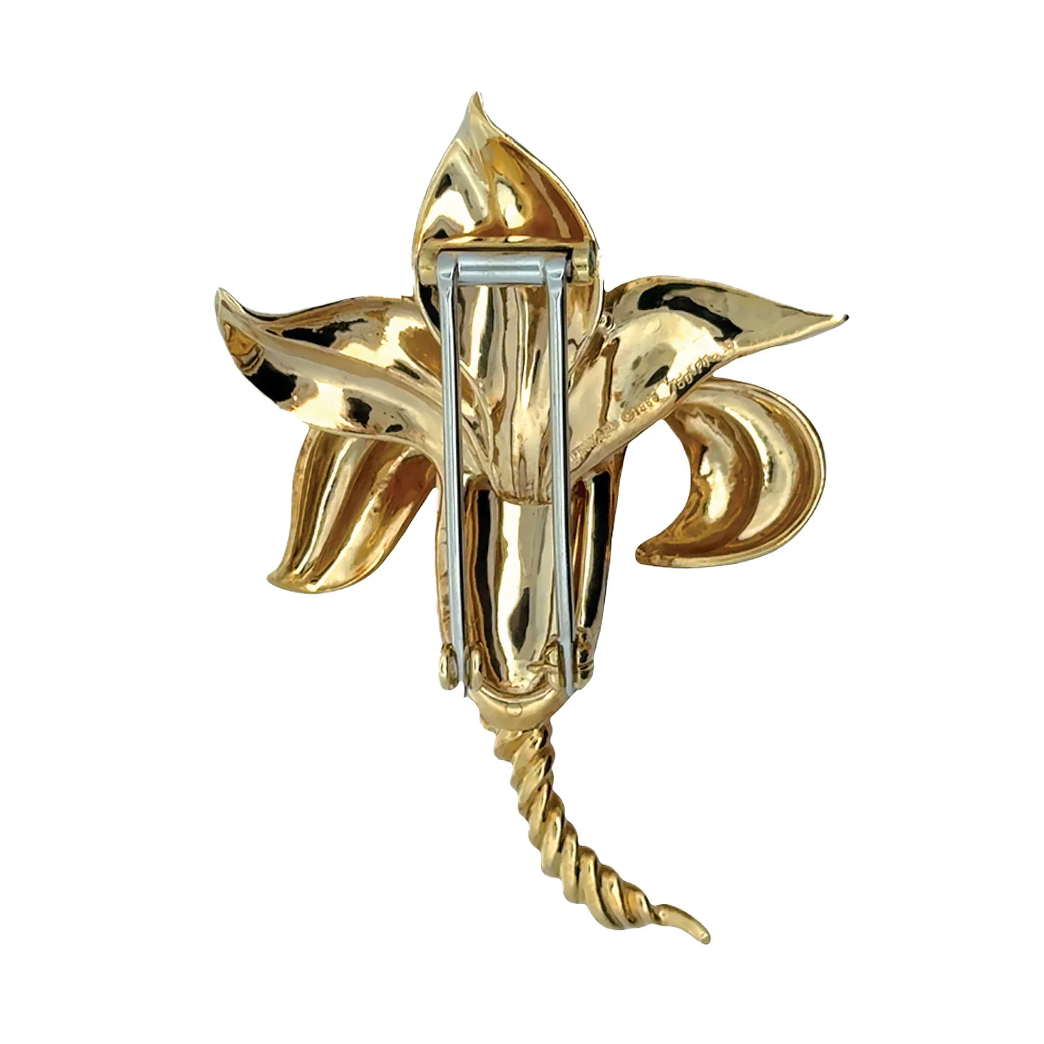 Estate Tiffany & Co. 18K & Platinum Diamond Flower Brooch - Image 2