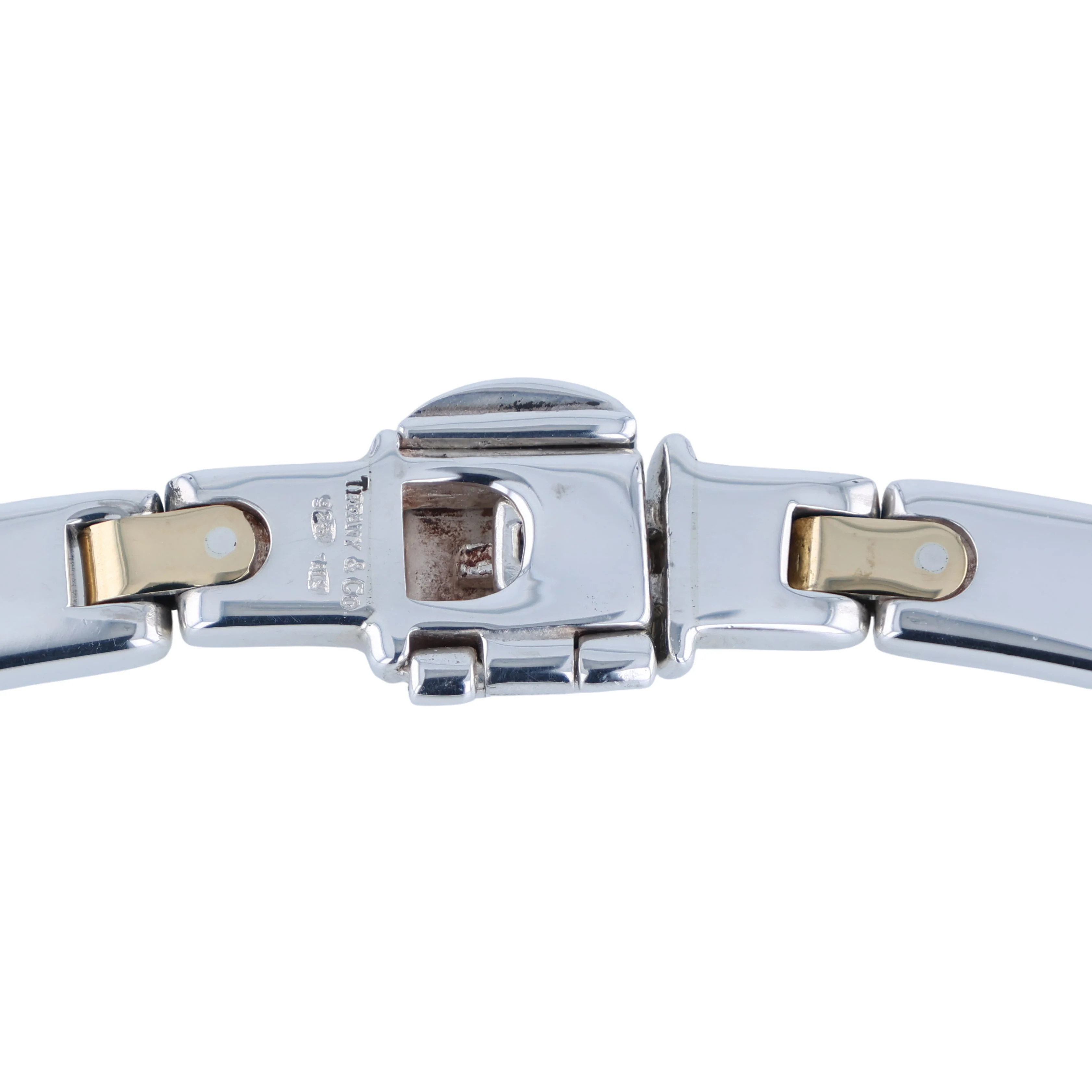 Estate Tiffany & Co. Sterling & 18K Bar Link Necklace - Image 2