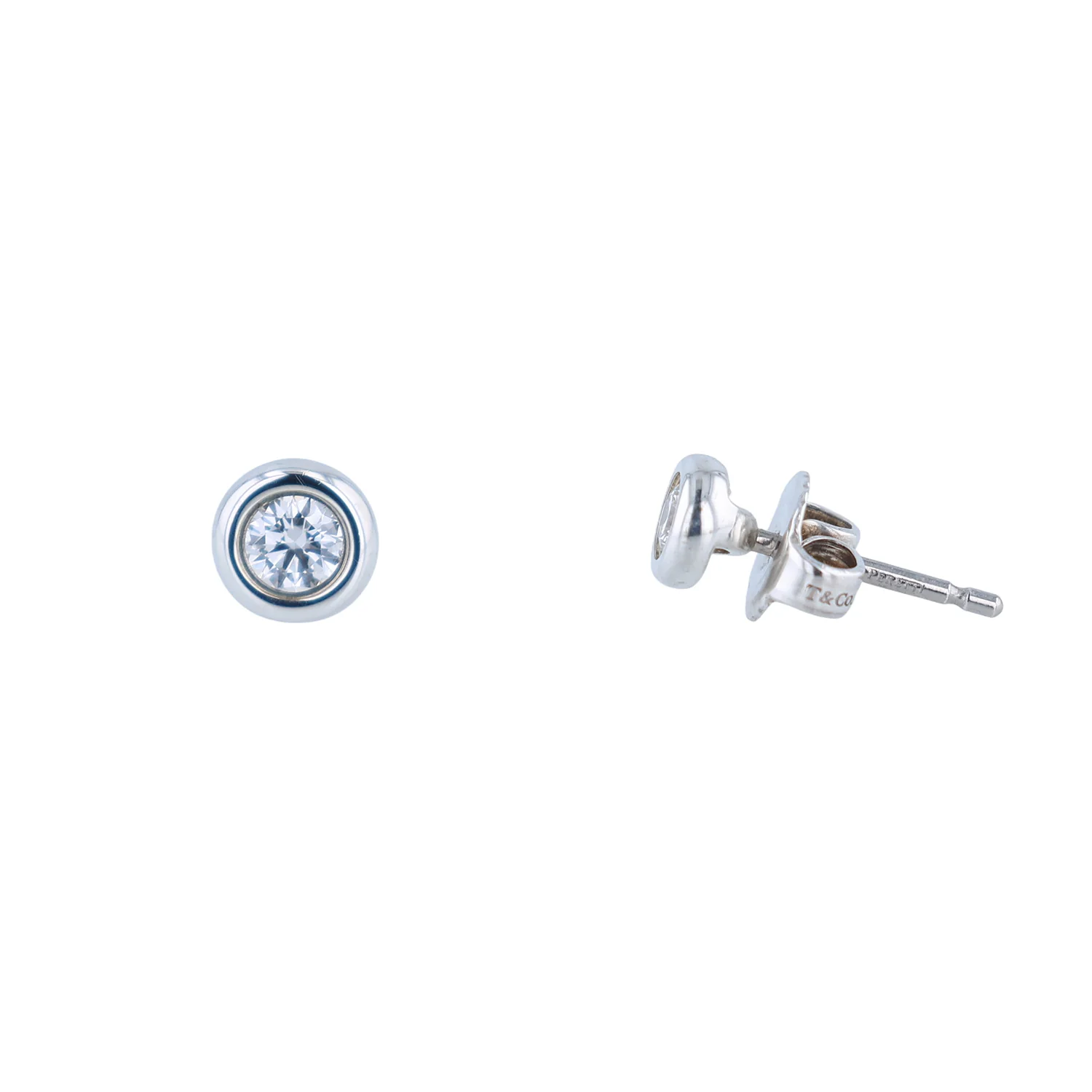 Estate Tiffany & Co. Sterling Silver Elsa Peretti Diamonds by the Yard Earrings - Image 2