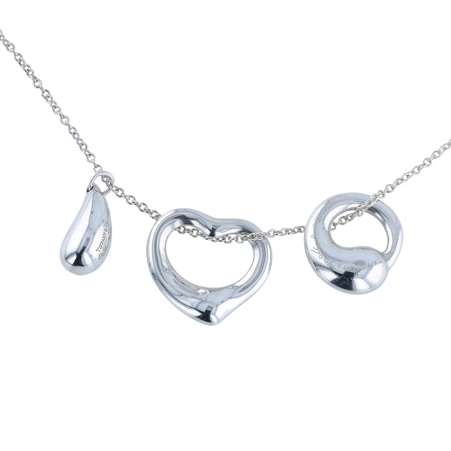 Estate Tiffany & Co. Sterling Silver Elsa Peretti Pendants with Chain - Image 2