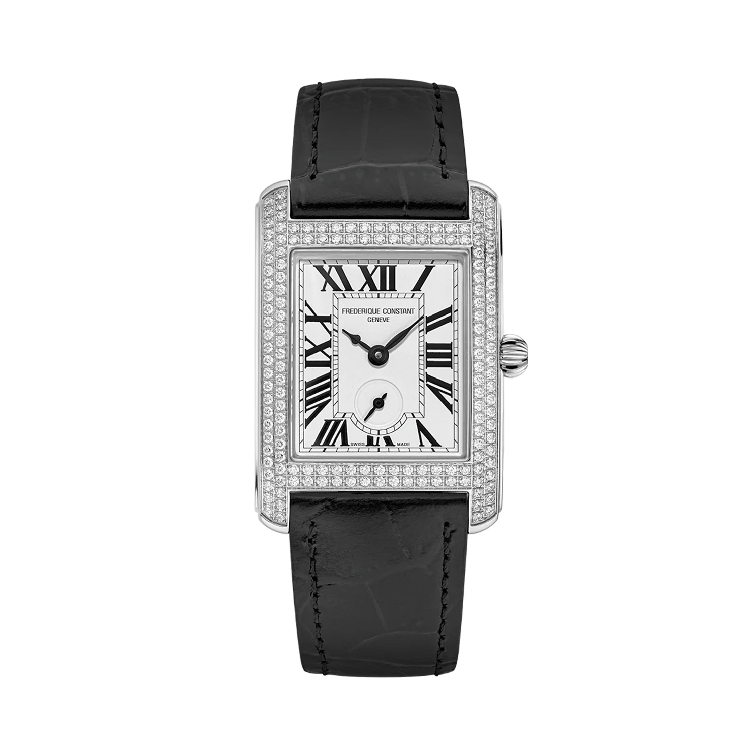 Frederique Constant Classics Carrée 36x25mm Diamond Bezel Watch