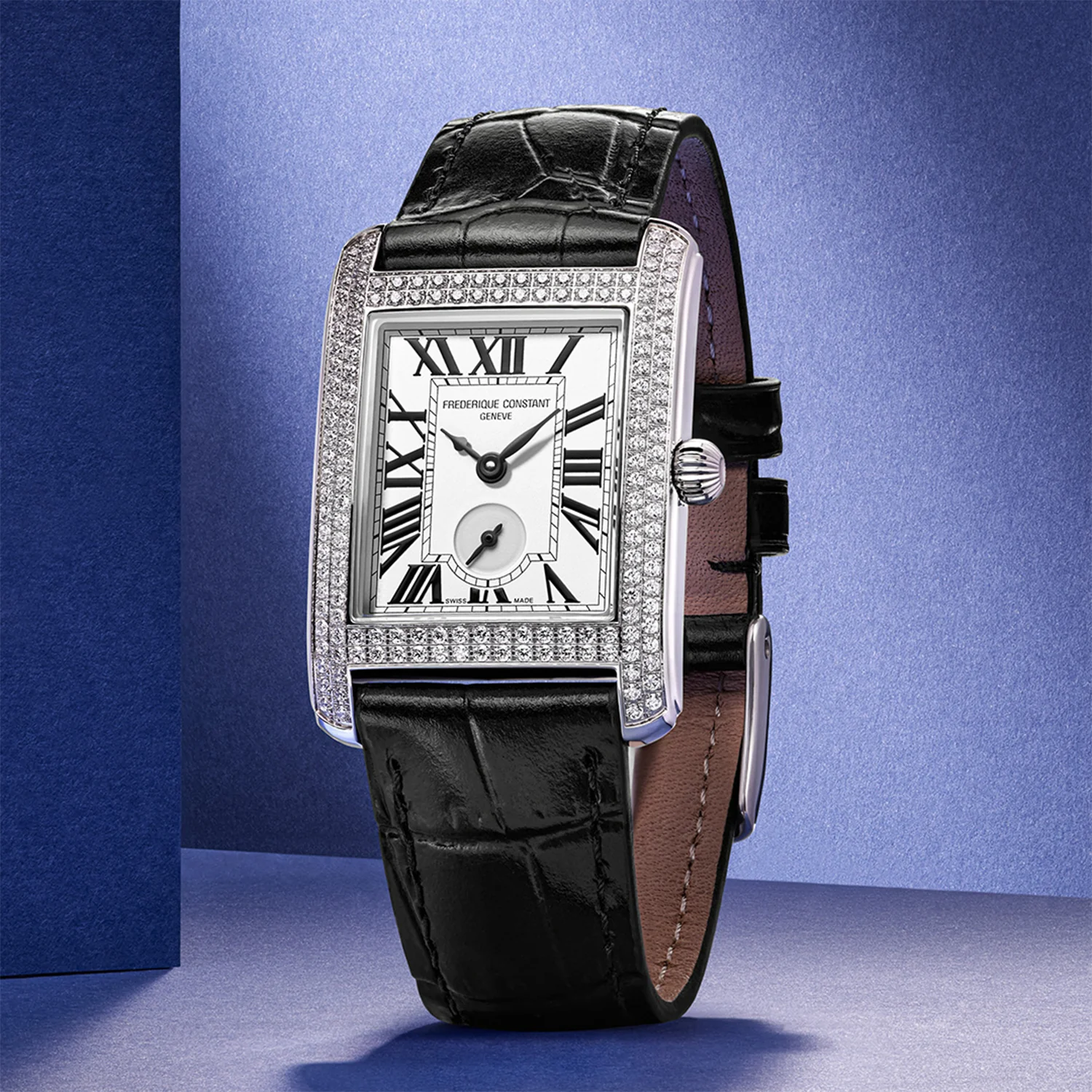 Frederique Constant Classics Carrée 36x25mm Diamond Bezel Watch - Image 4
