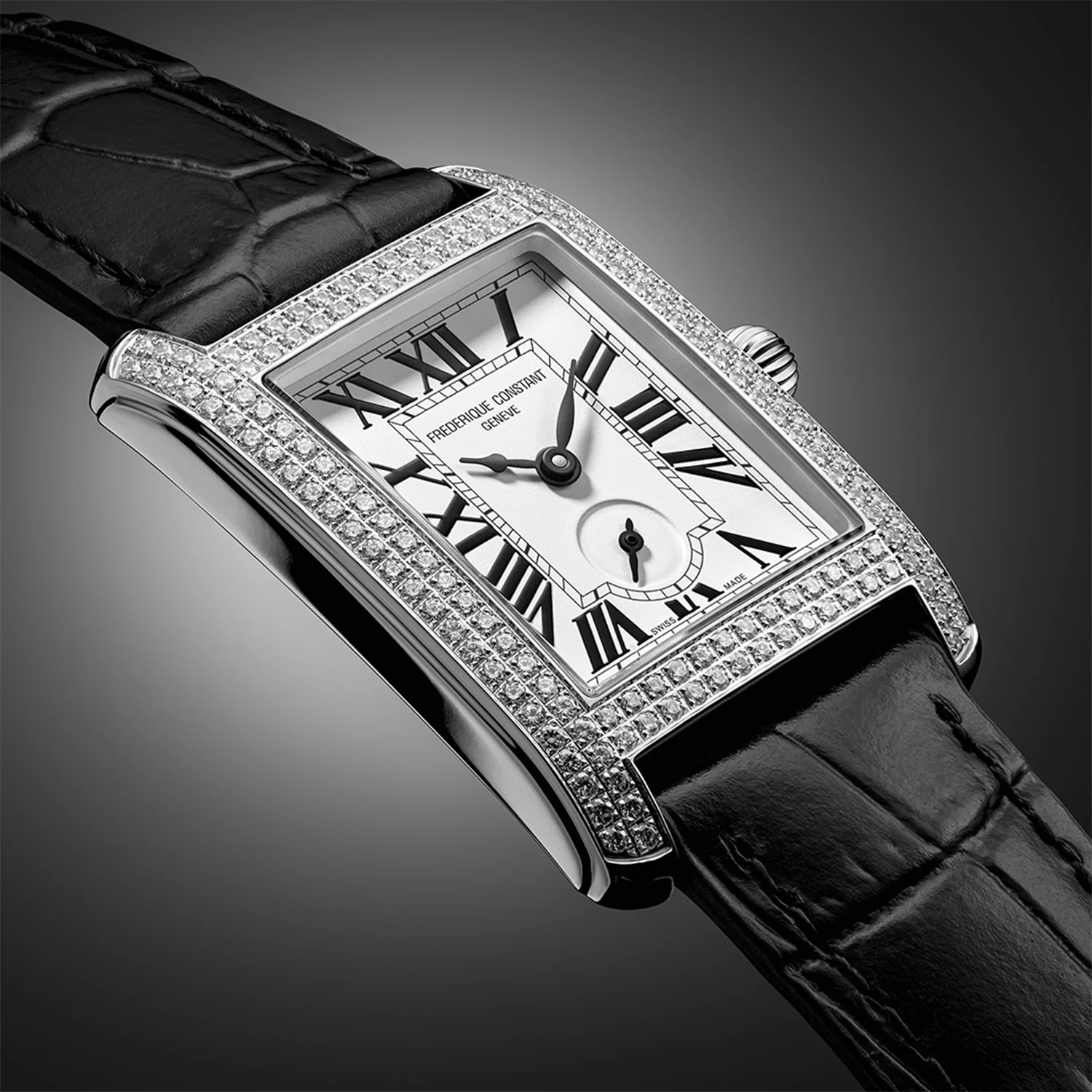 Frederique Constant Classics Carrée 36x25mm Diamond Bezel Watch - Image 5