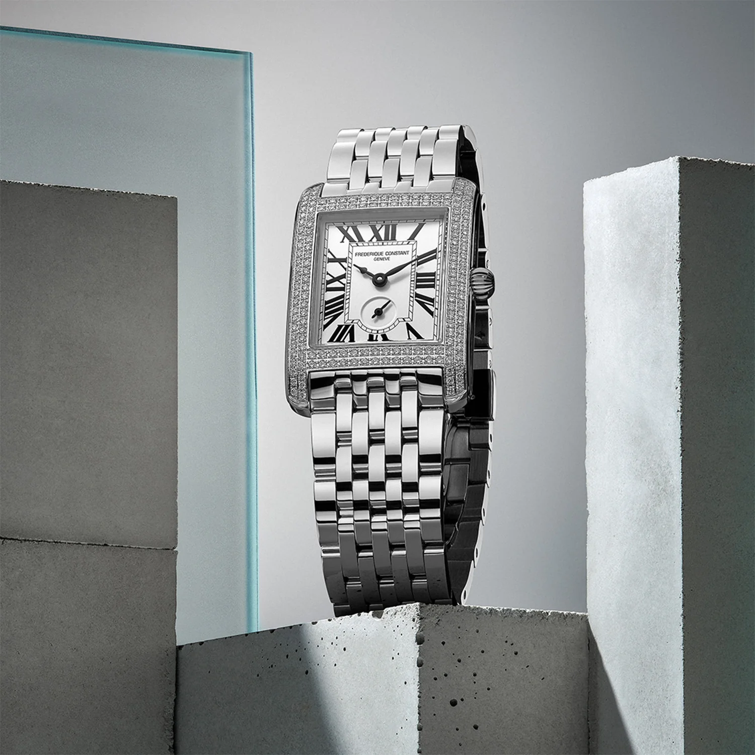 Frederique Constant Classics Carrée Diamond Watch - 36x25mm - Image 4