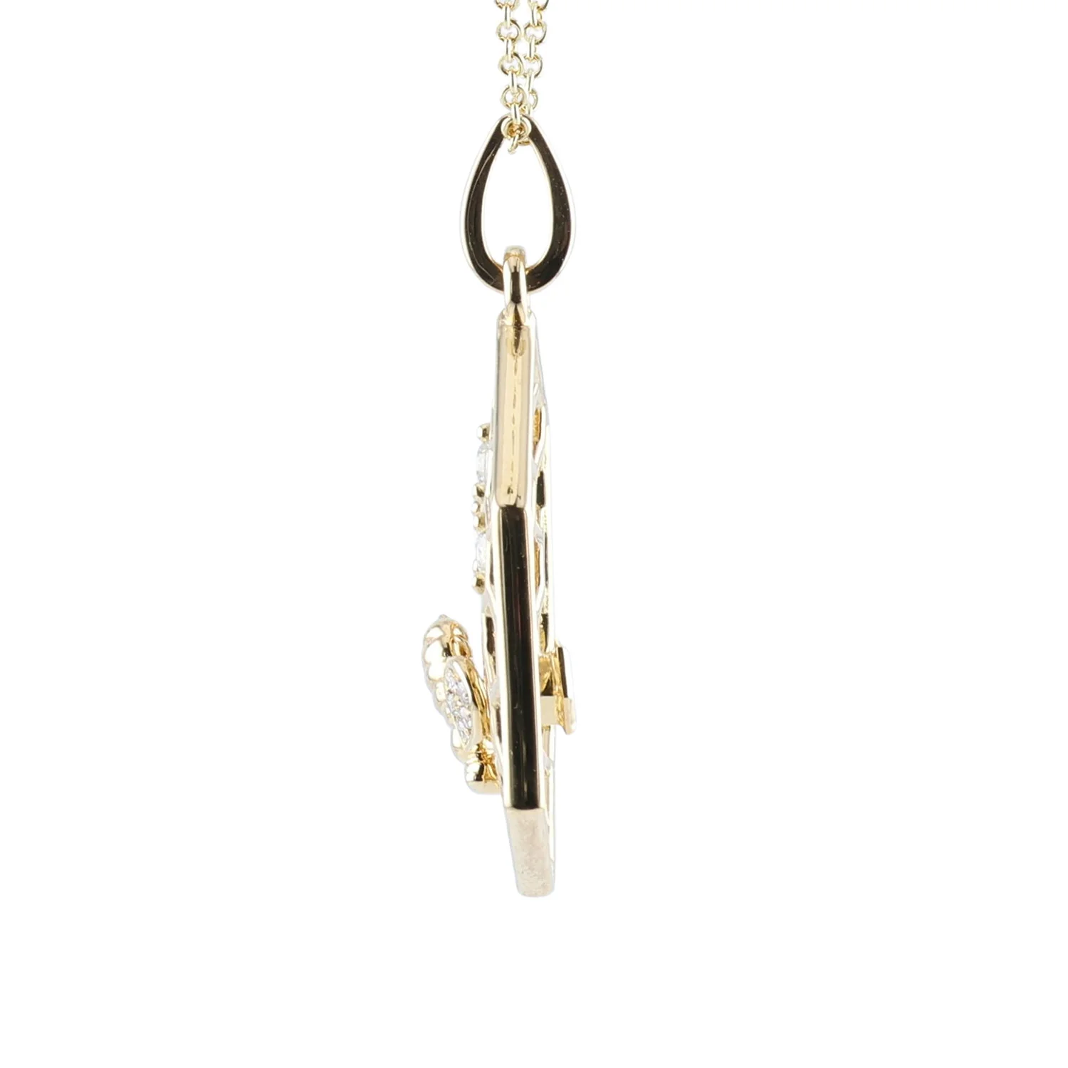 Gumuchian 18K Diamond Hexagonal Bee Pendant - Image 2