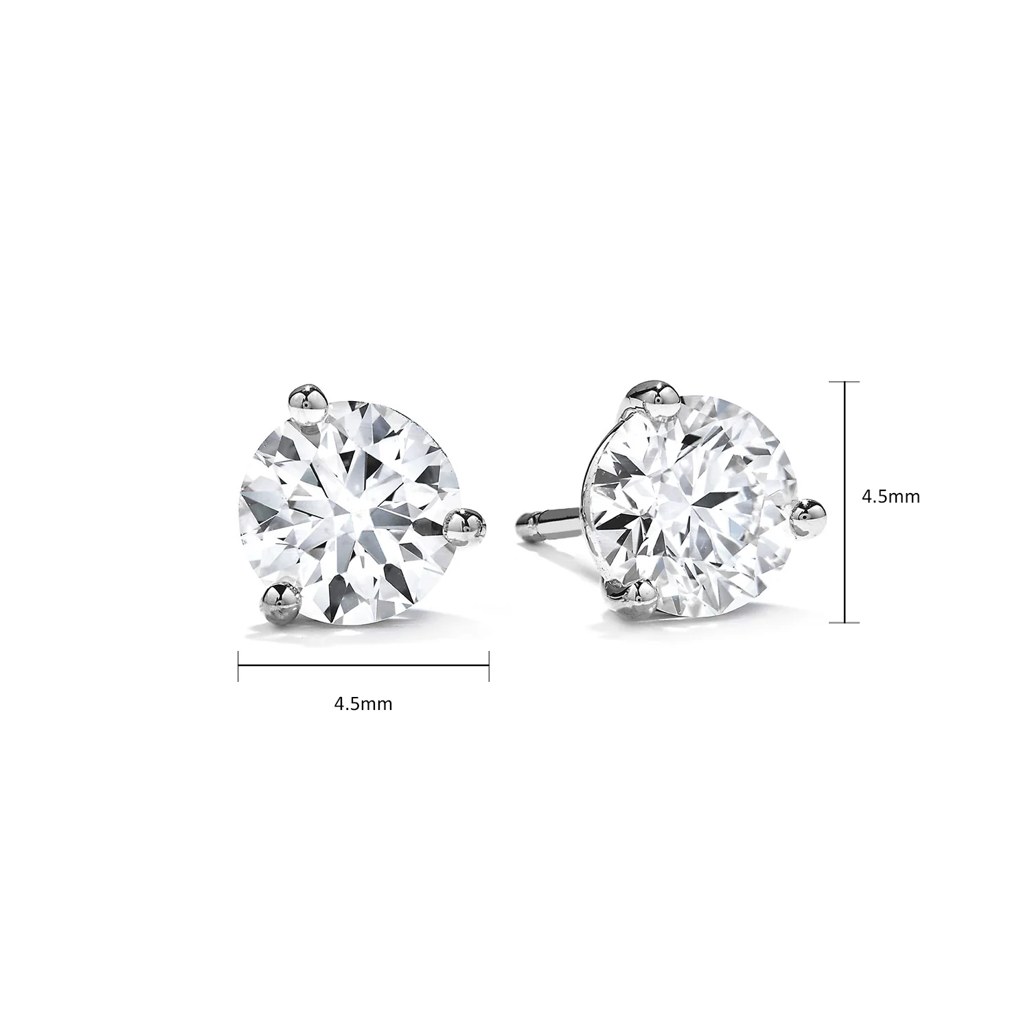 Hearts On Fire 18K 3 Prong Diamond Stud Earrings - 0.50ctw - Image 4