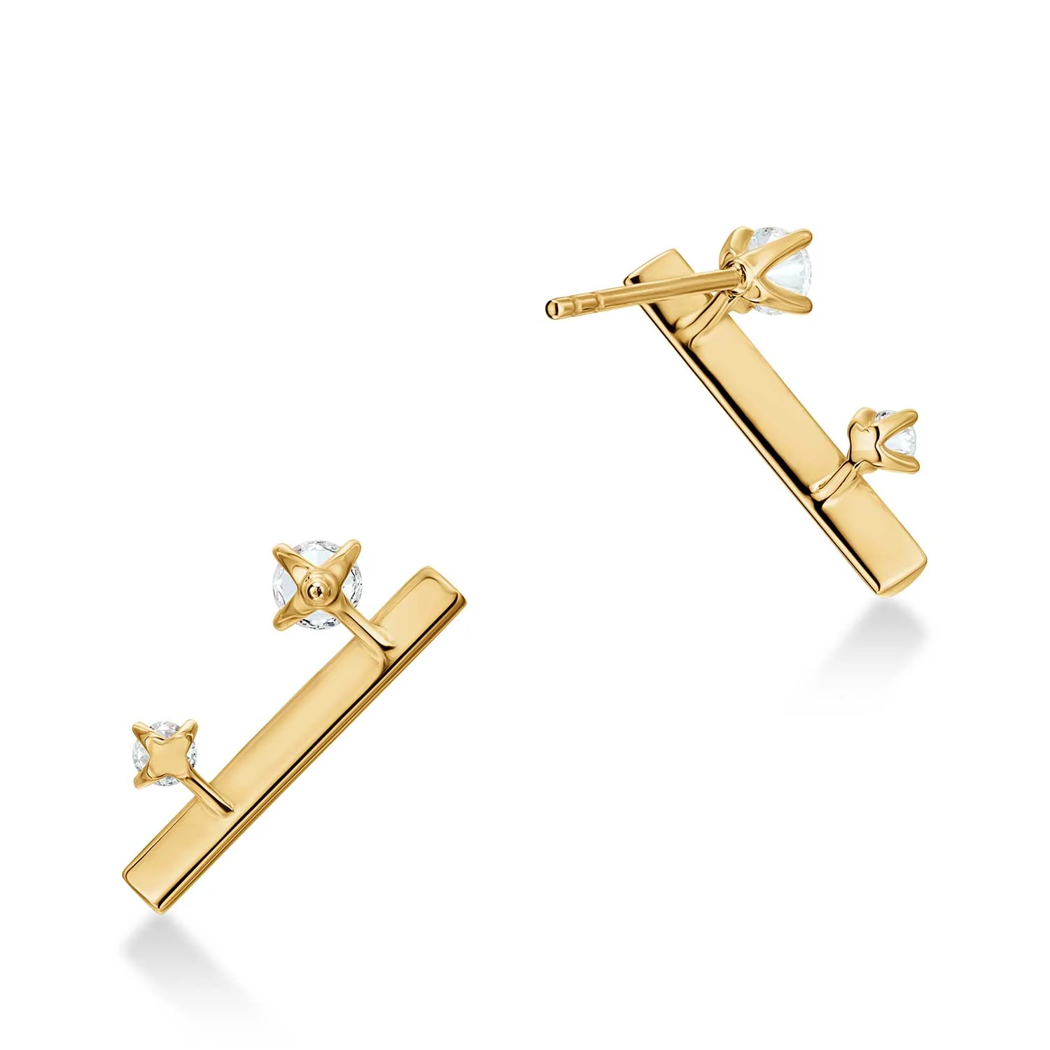 Hearts On Fire 18K Barre Floating Diamond Climber Earrings - Image 3