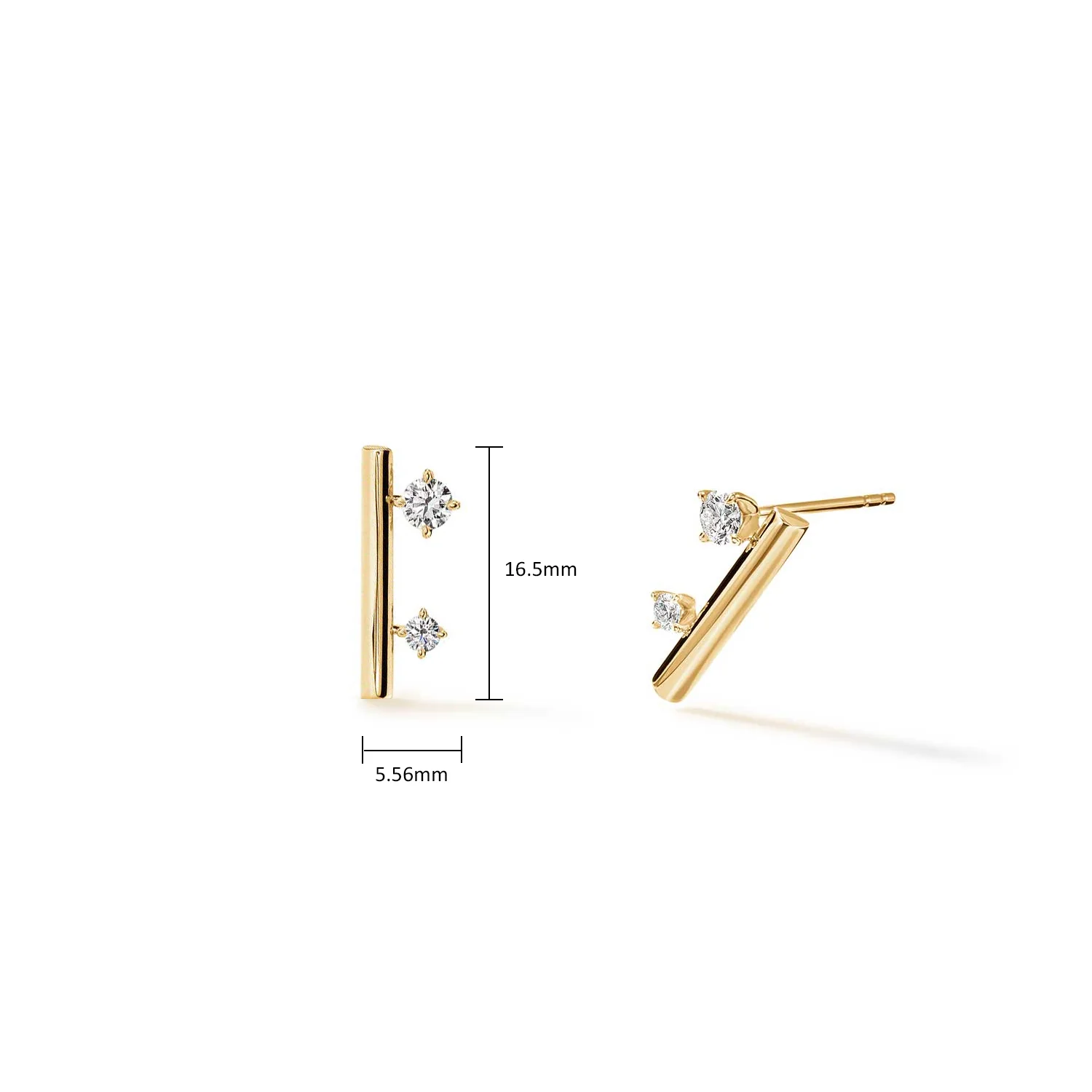 Hearts On Fire 18K Barre Floating Diamond Climber Earrings - Image 4