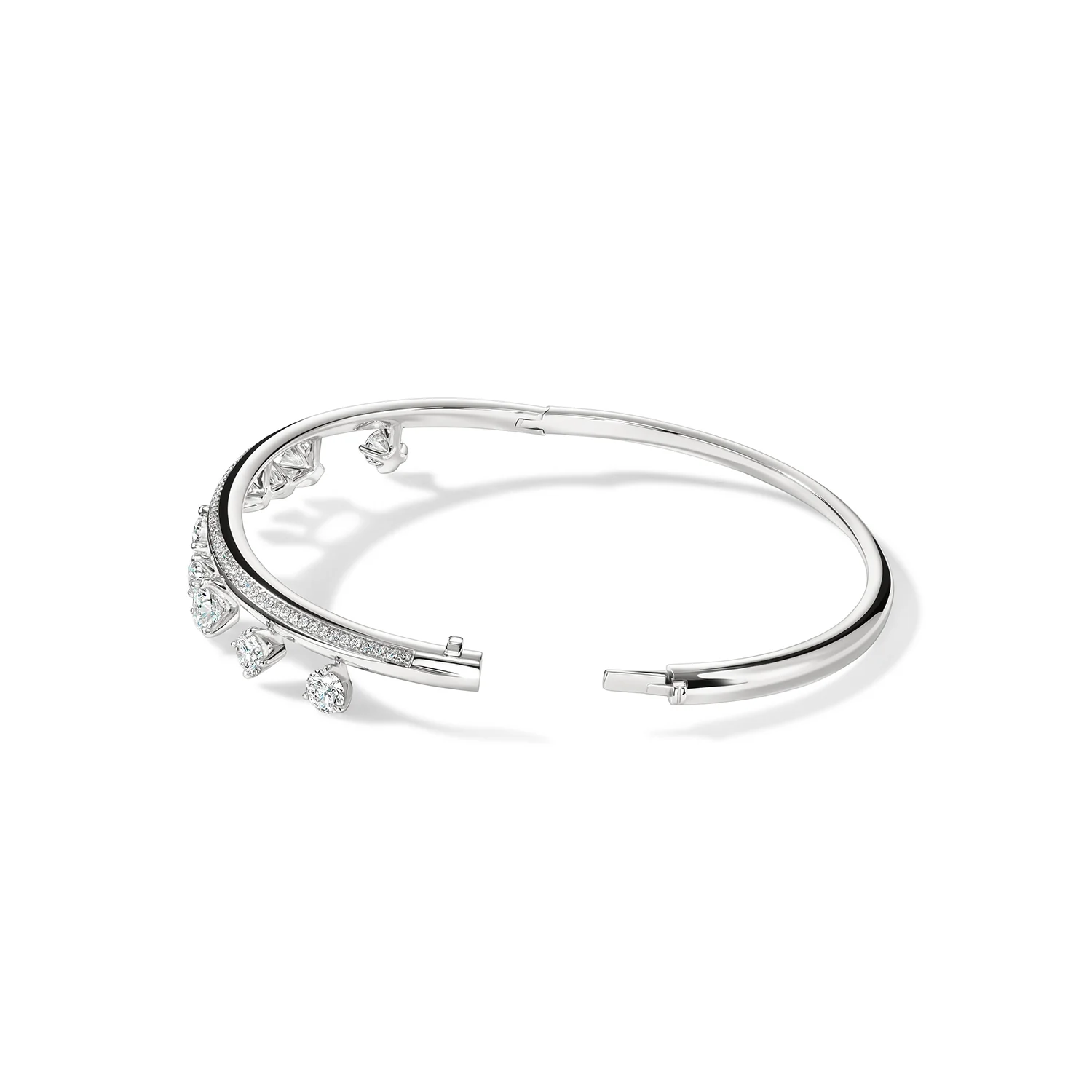 Hearts On Fire 18K Barre Floating Diamond Pavé Bangle - Image 2