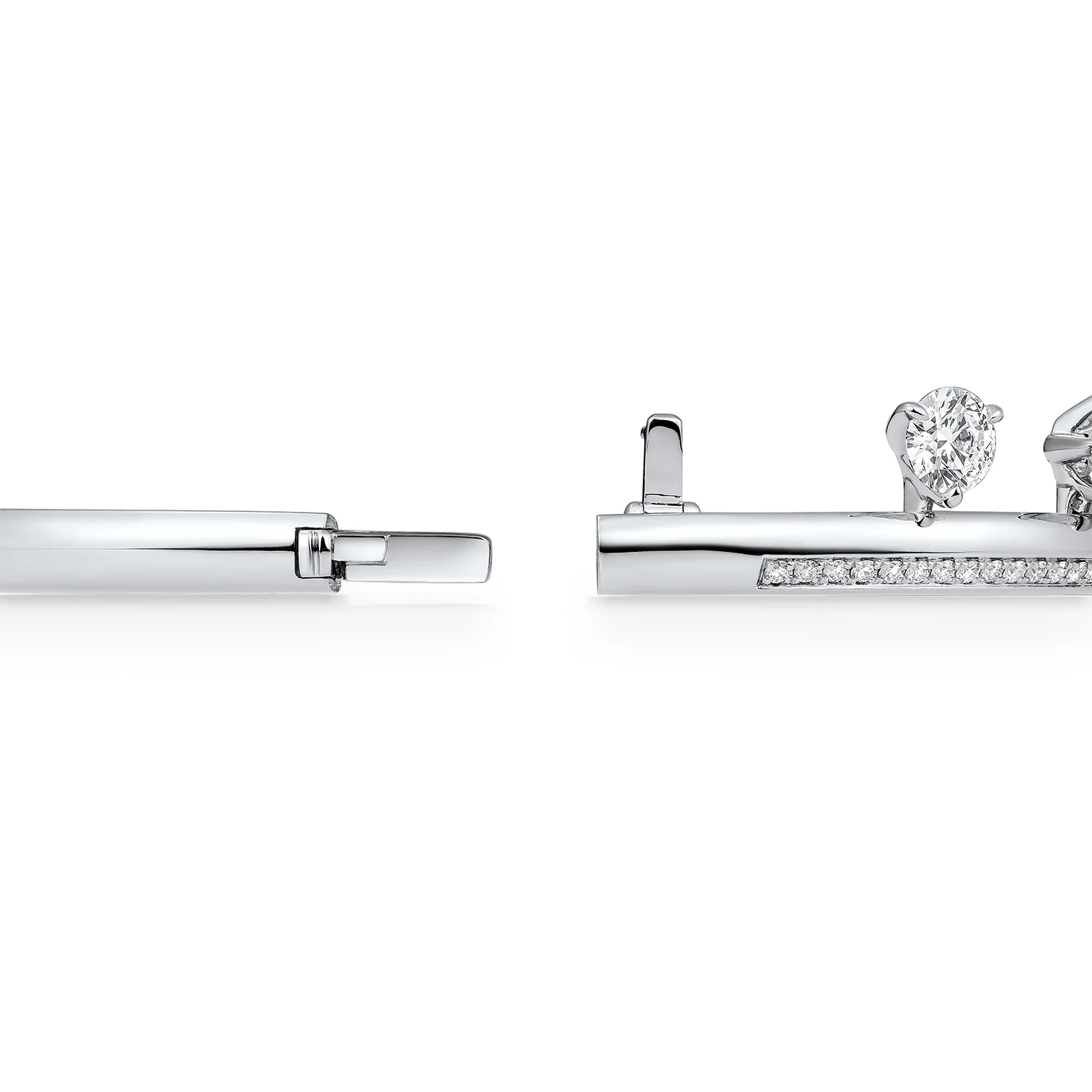Hearts On Fire 18K Barre Floating Diamond Pavé Bangle - Image 4