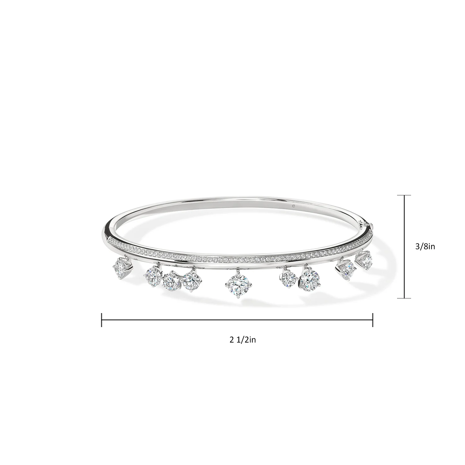 Hearts On Fire 18K Barre Floating Diamond Pavé Bangle - Image 6
