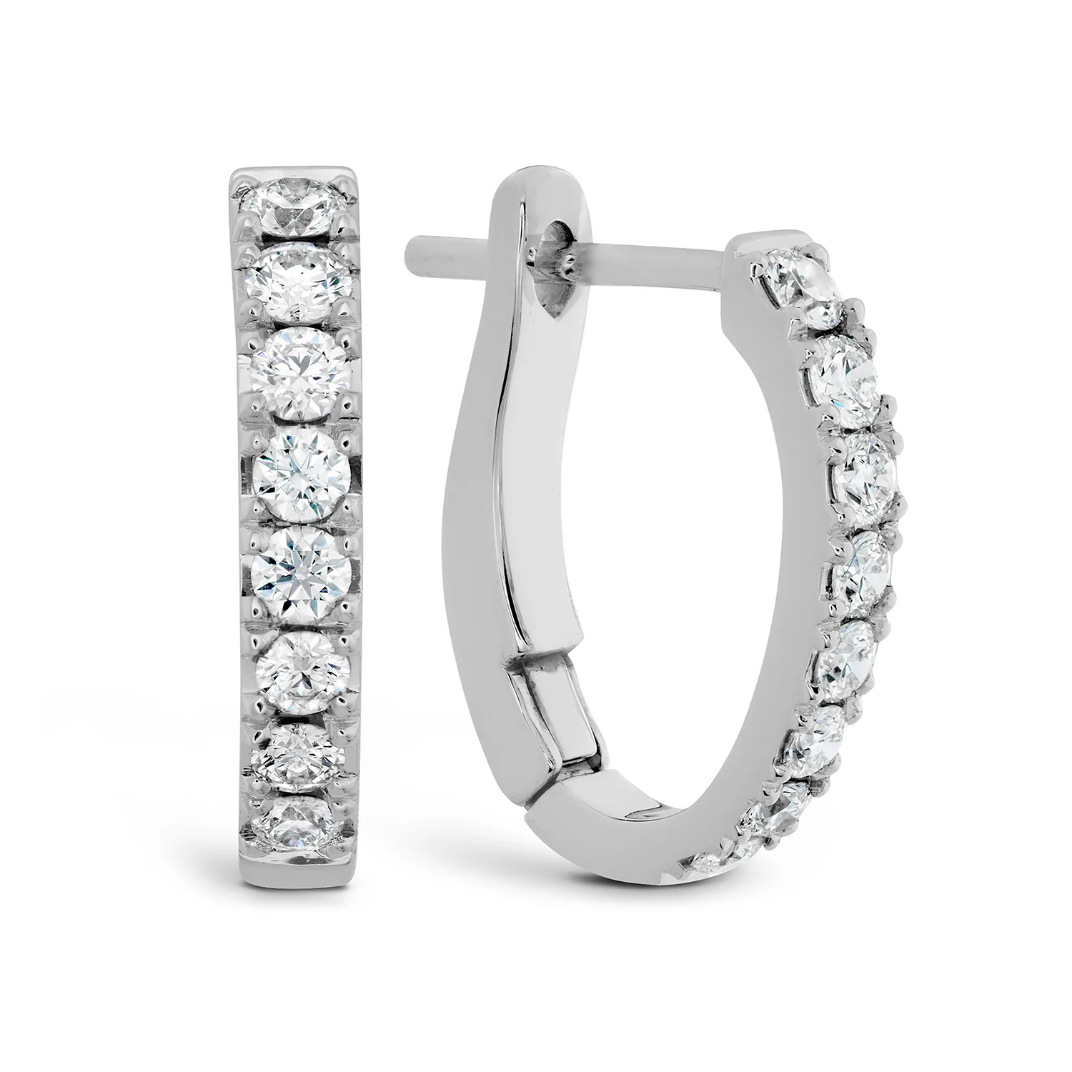 Hearts On Fire 18K Graduated Diamond Hoop Earrings - Mini