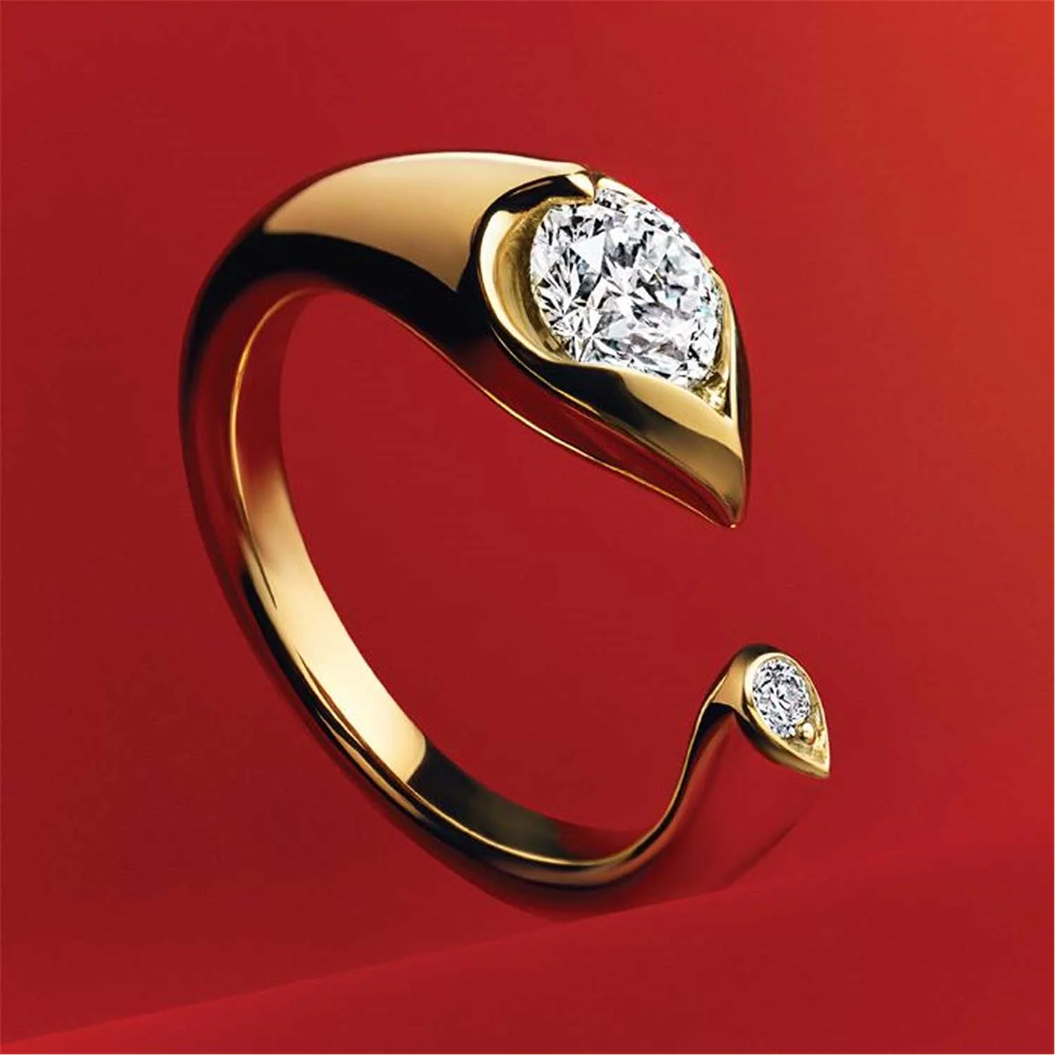 Hearts On Fire 18K LU Diamond Open Droplet Ring - Image 5