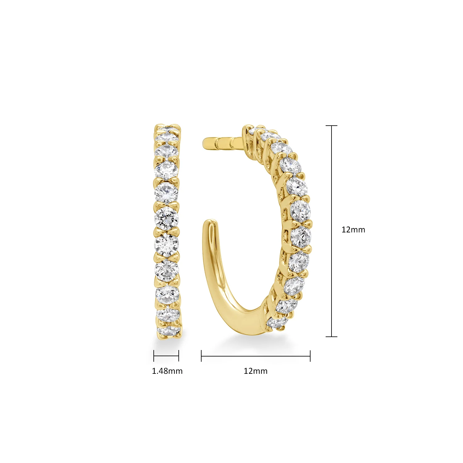 Hearts On Fire 18K Signature Diamond Hoop Earrings - Extra Small - Image 3