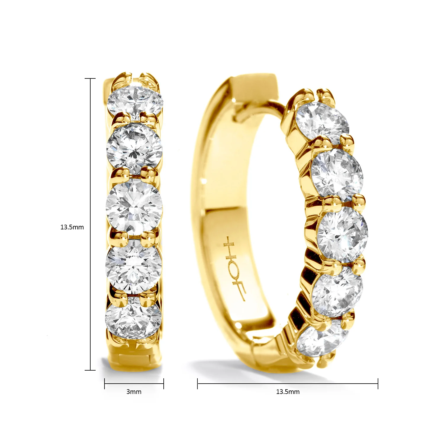 Hearts On Fire 18K Small Diamond Hoop Earrings - Mini - Image 3